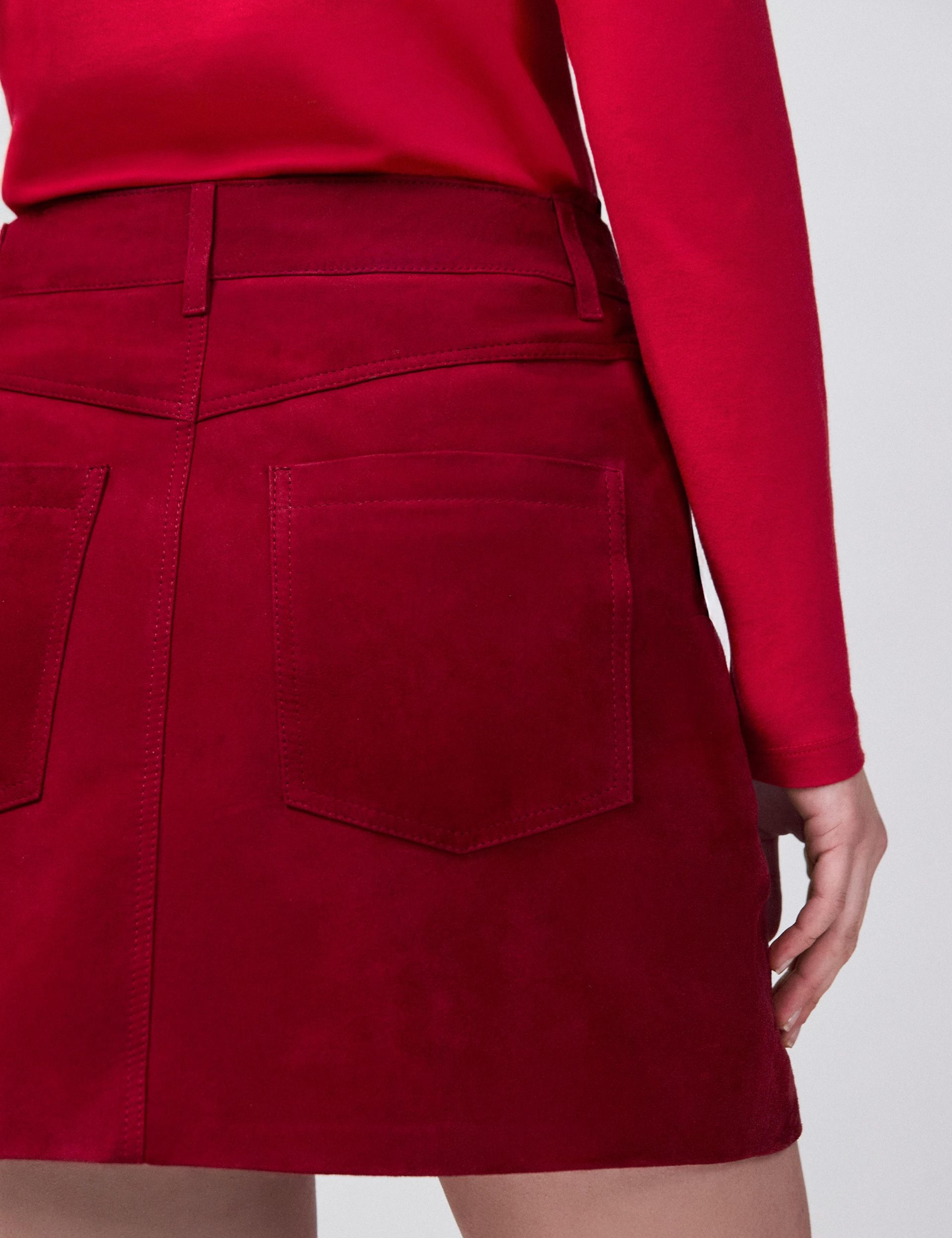 Suede Mini A-Line Skirt 4 of 5