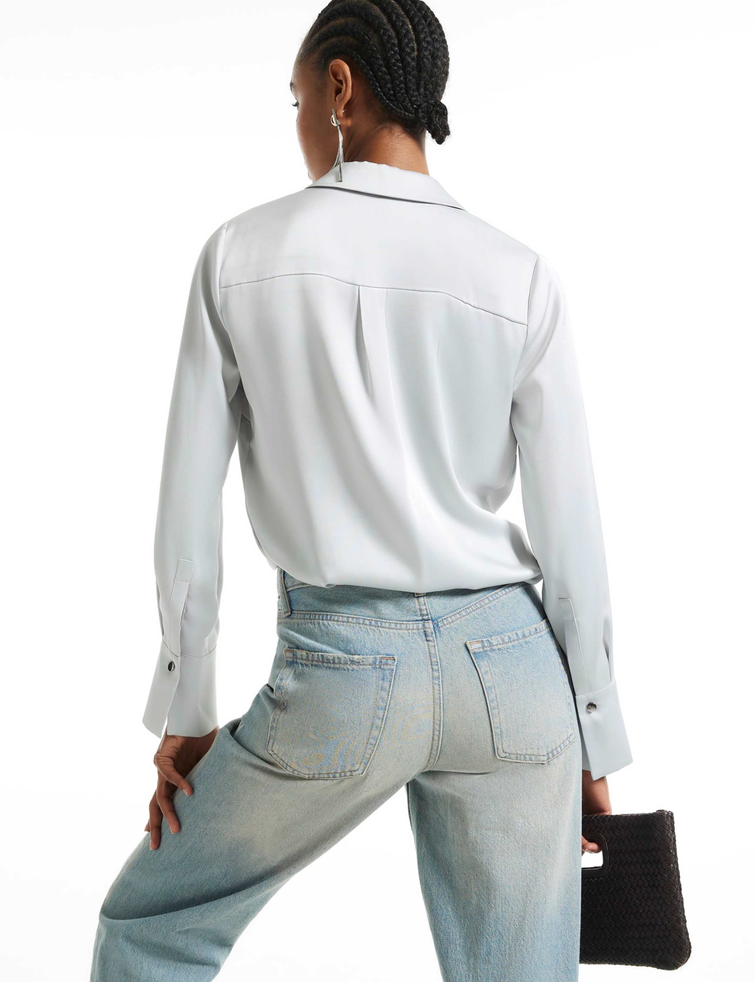 Satin Collared Fitted Shirt 3 of 6