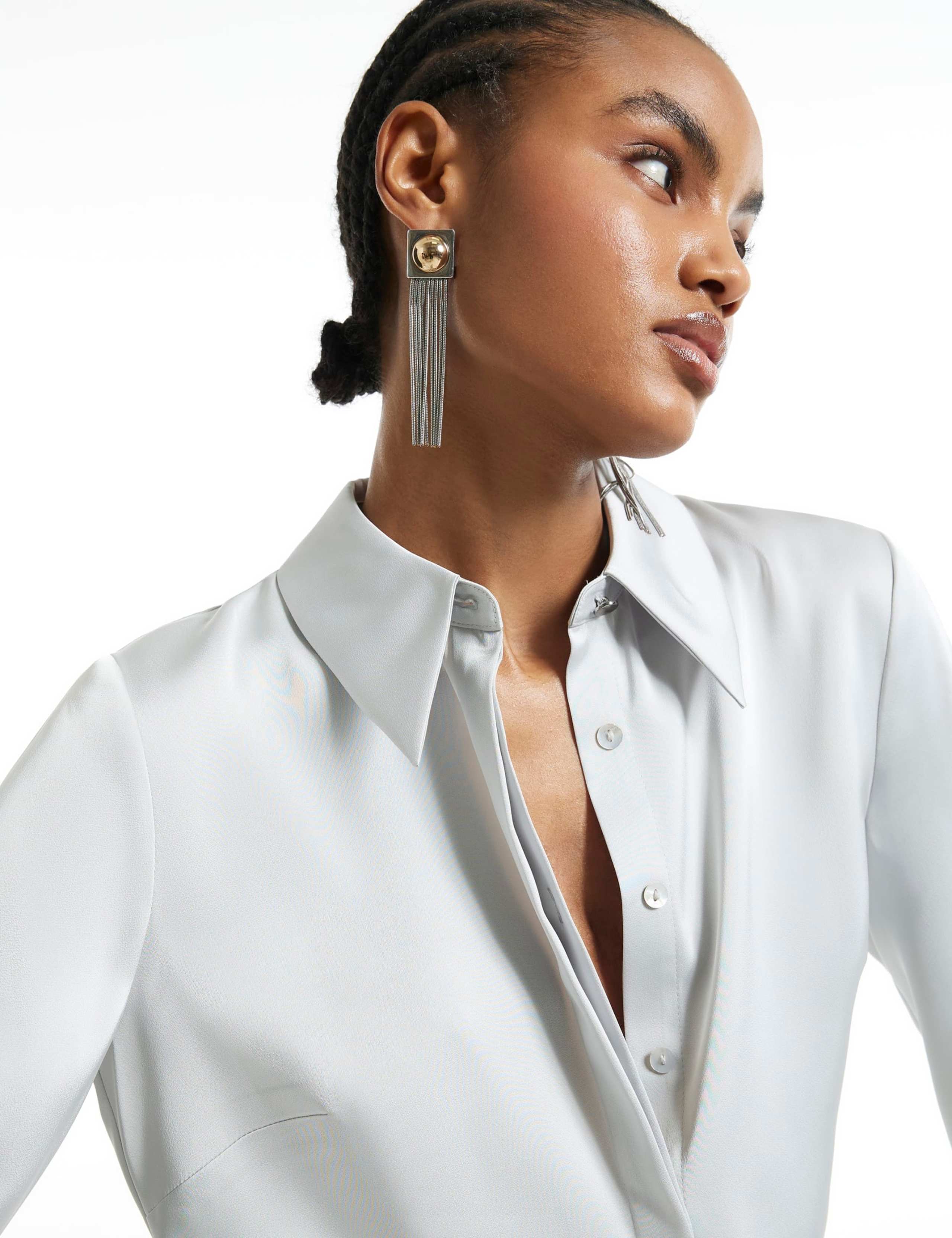 Satin Collared Fitted Shirt 6 of 6