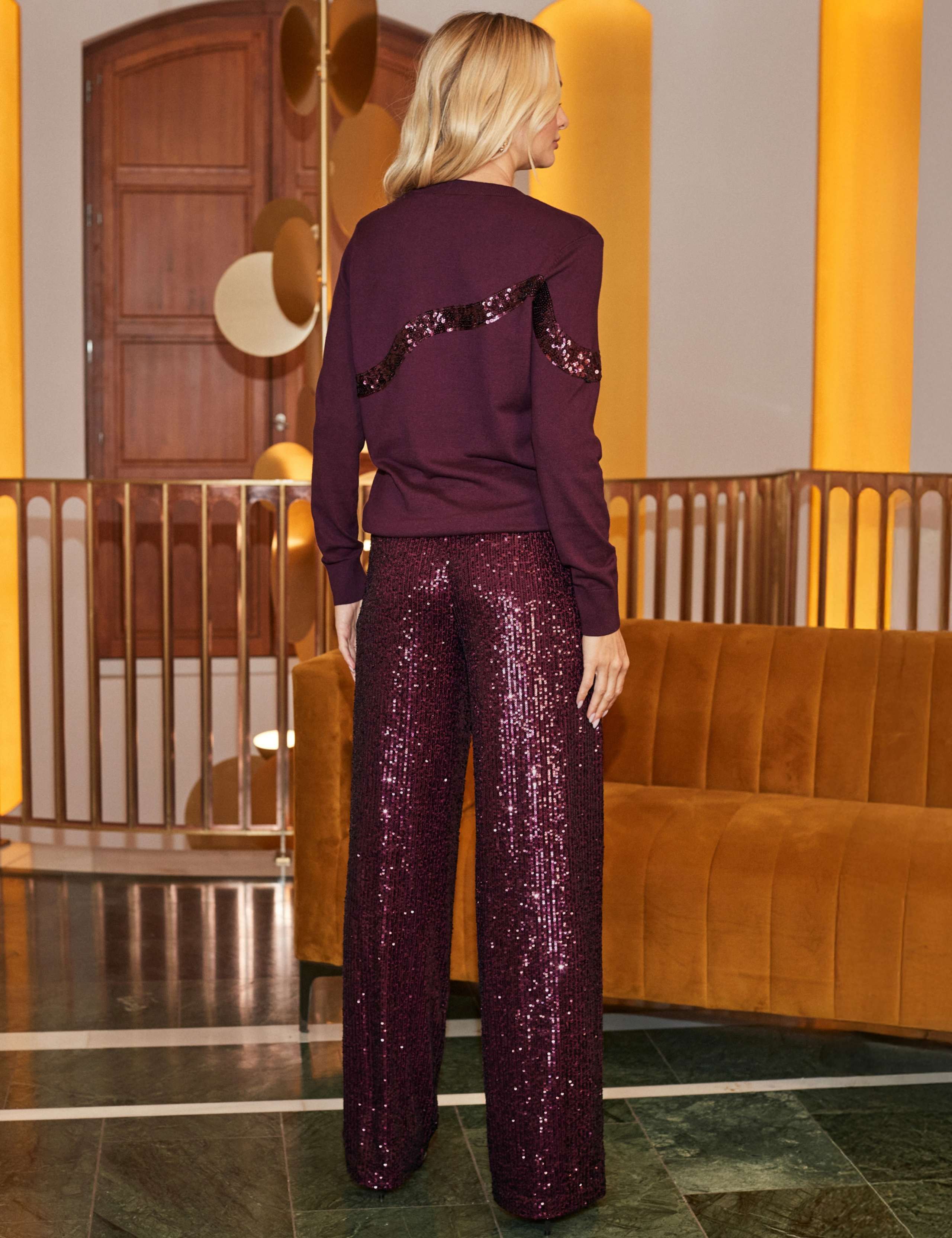 Petite Sequin Wide Leg Trousers 3 of 6