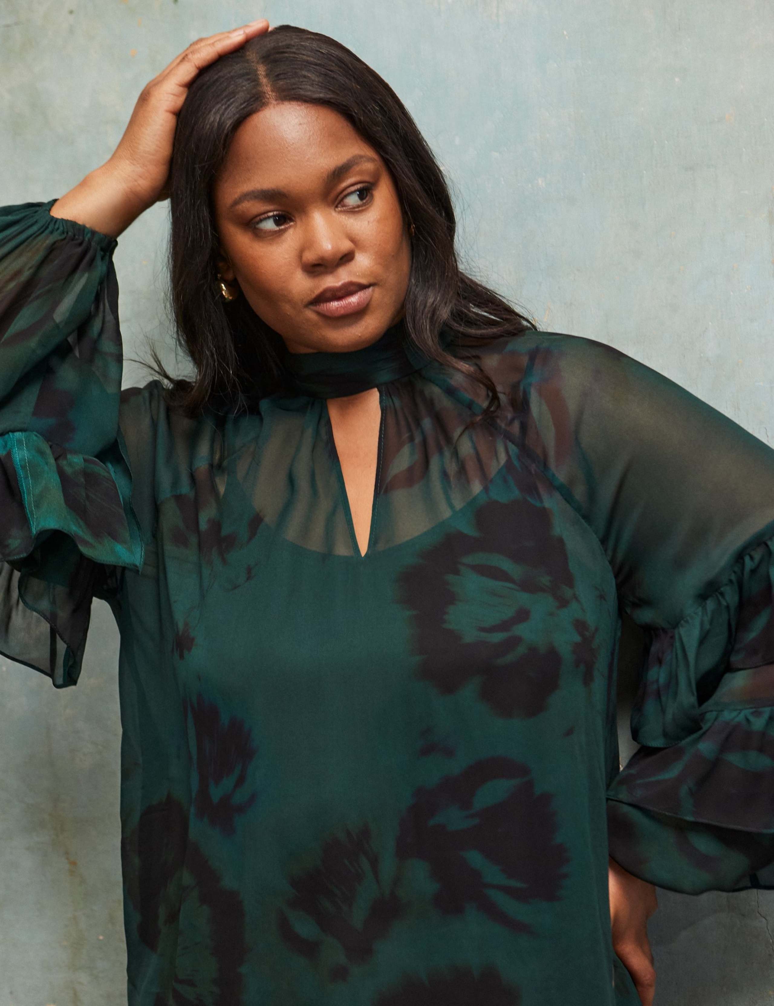 Printed High Neck Blouse 3 of 3