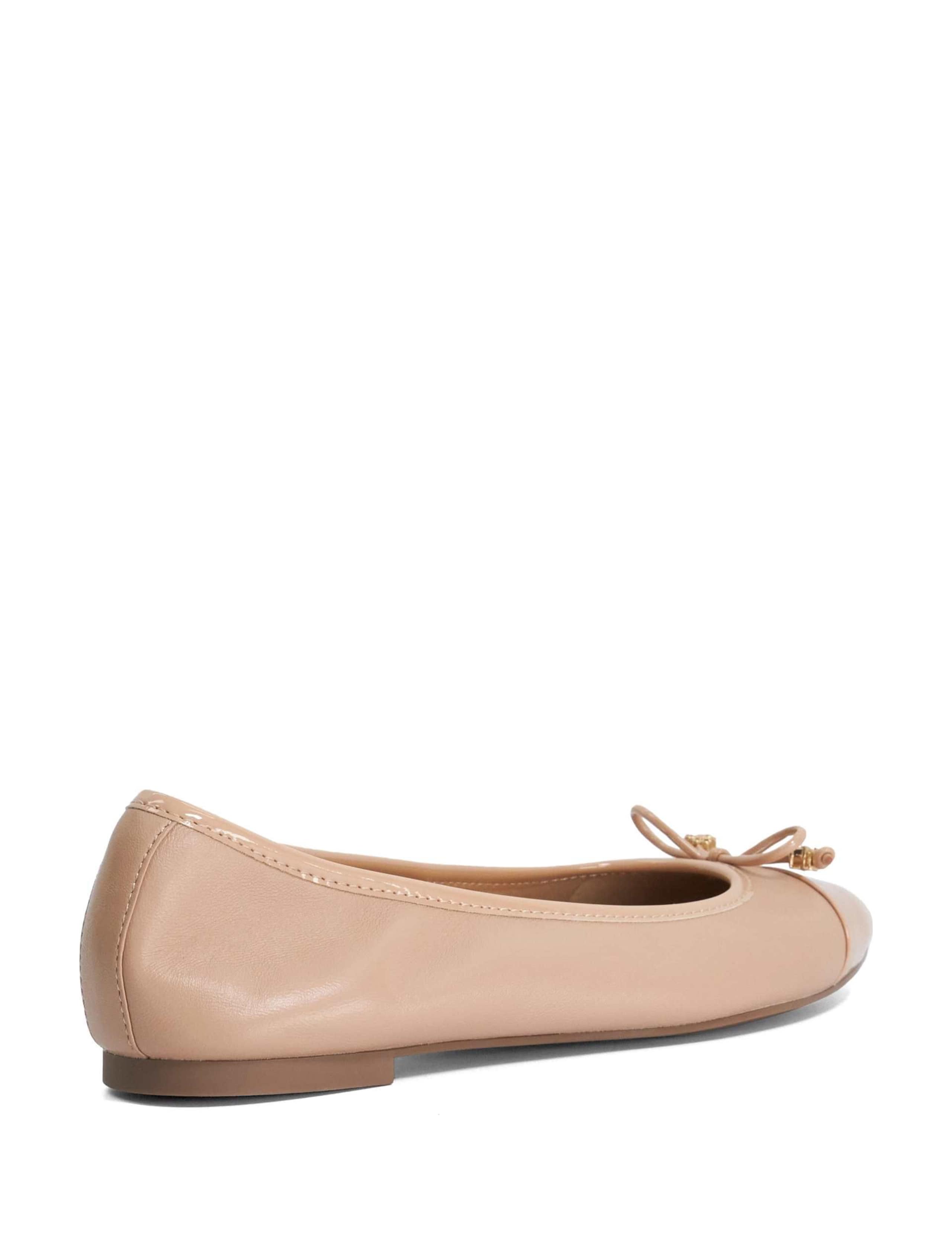 Wide Fit Leather Bow Charm Ballet Pumps 4 of 5