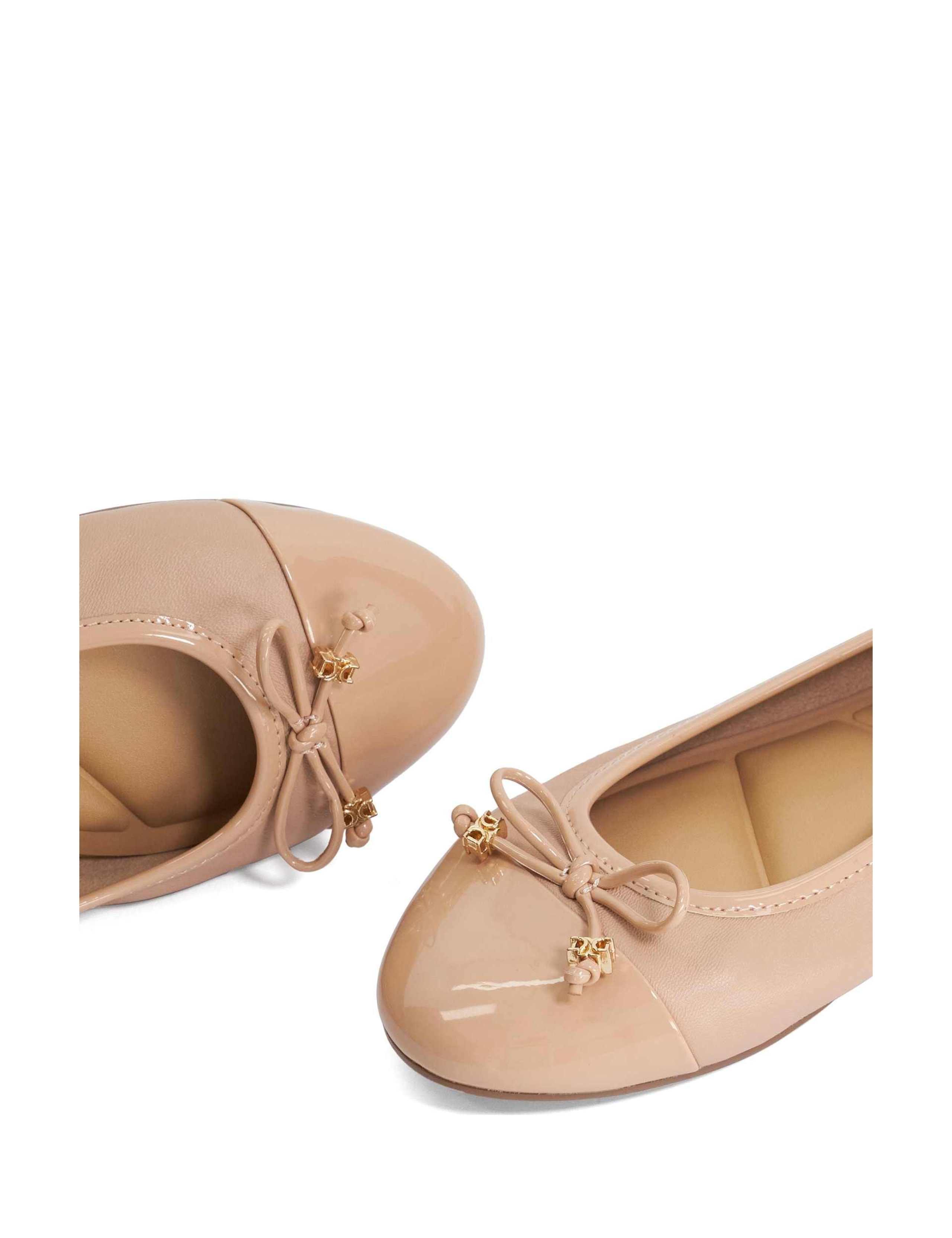 Wide Fit Leather Bow Charm Ballet Pumps 5 of 5