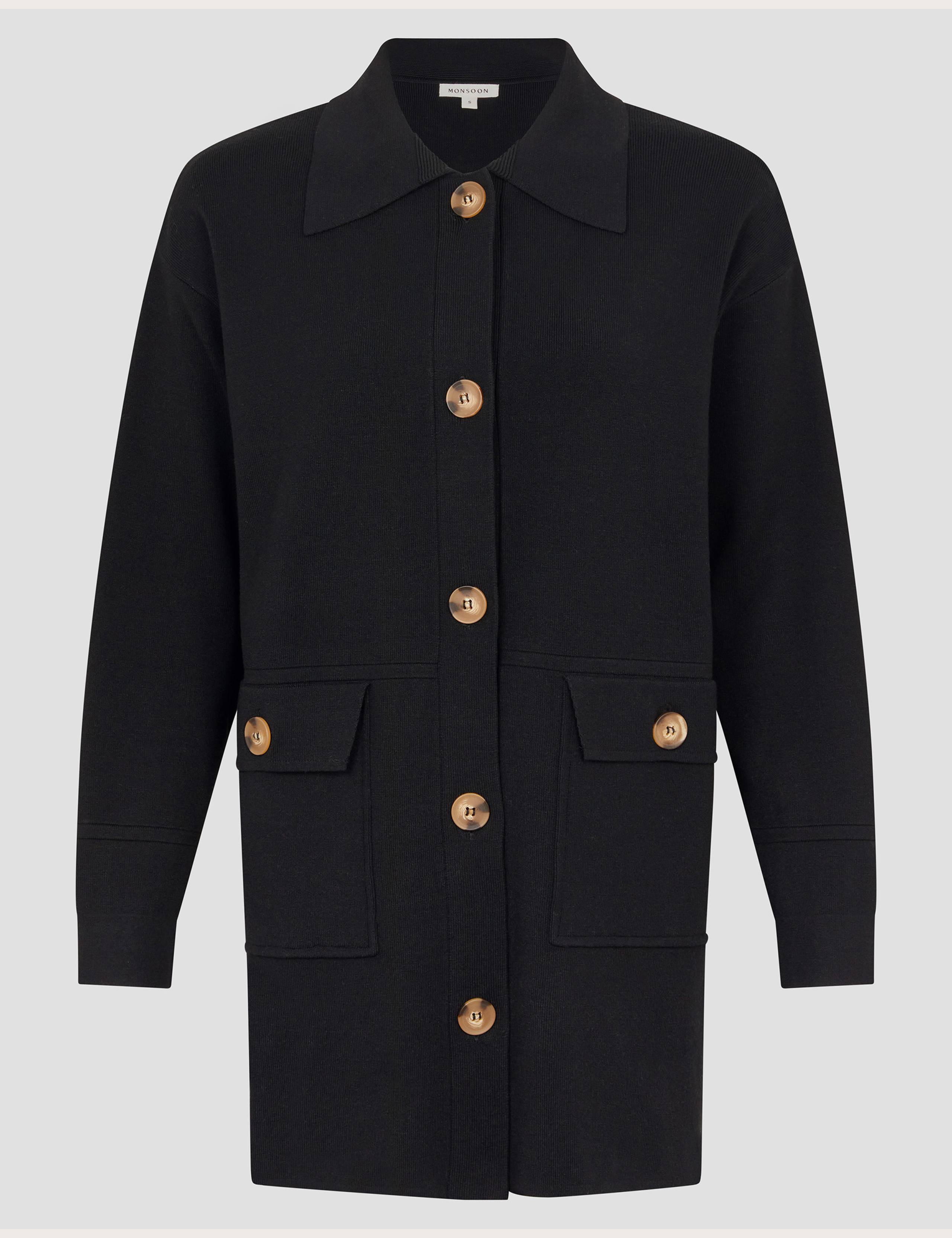 Collared Longline Knitted Jacket 2 of 5