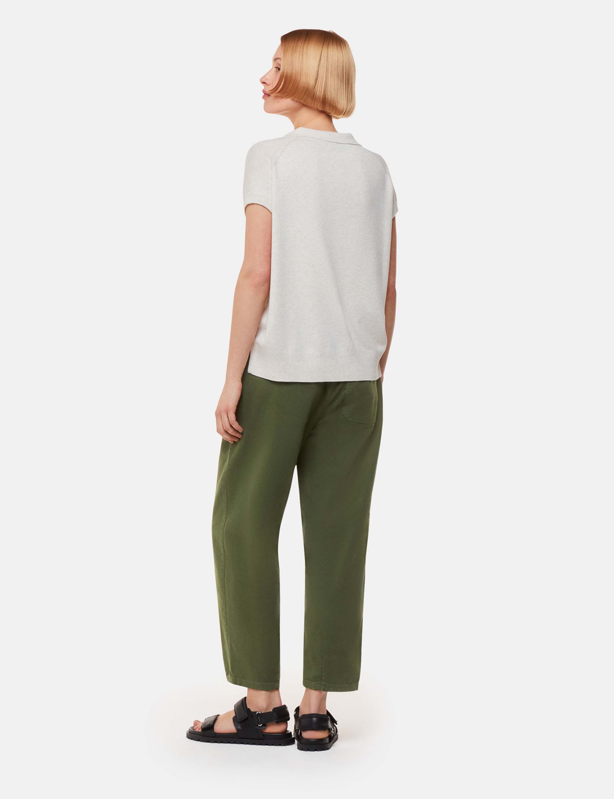 Cotton Rich Straight Leg Trousers 3 of 4
