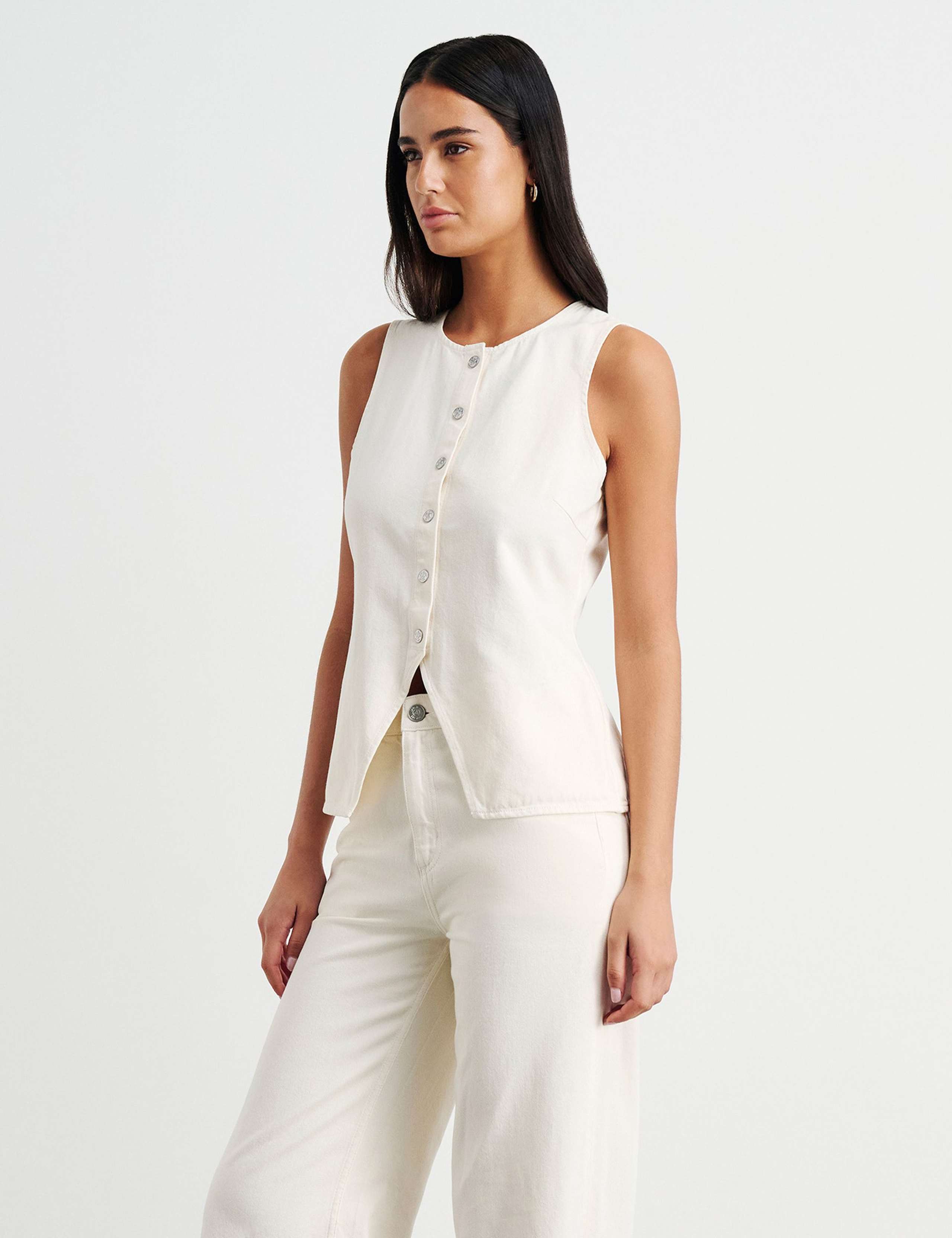 Cotton Rich Denim Longline Vest Top 4 of 5