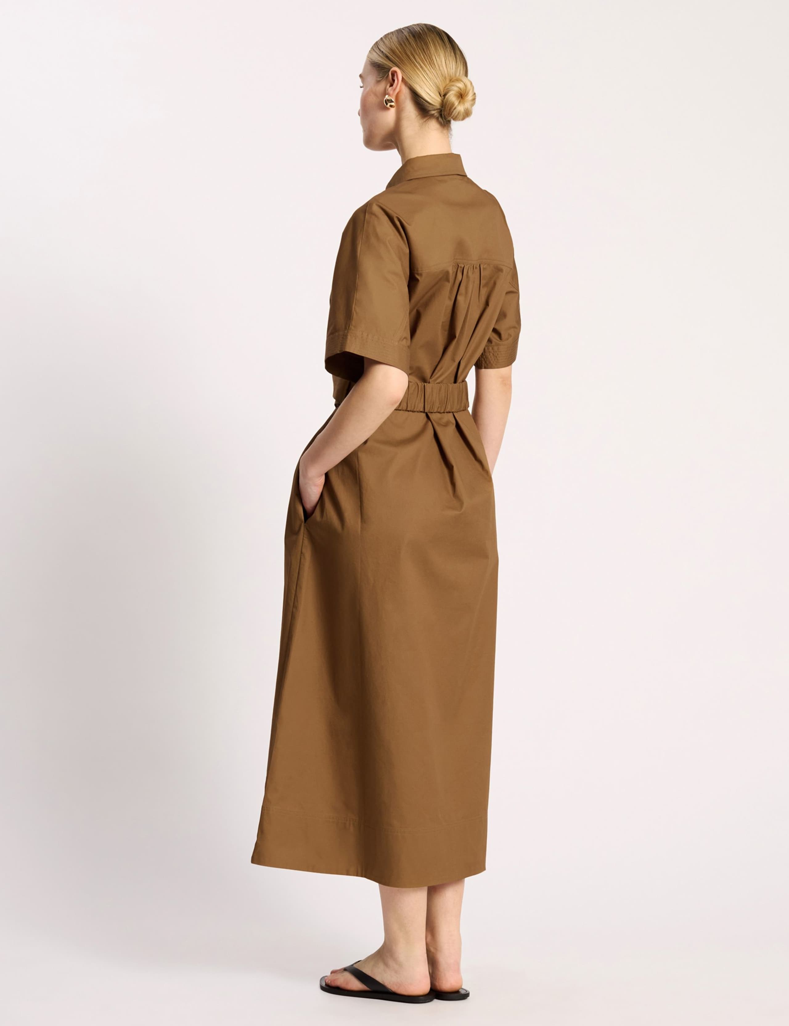 Pure Cotton Midi Shirt Dress 3 of 4
