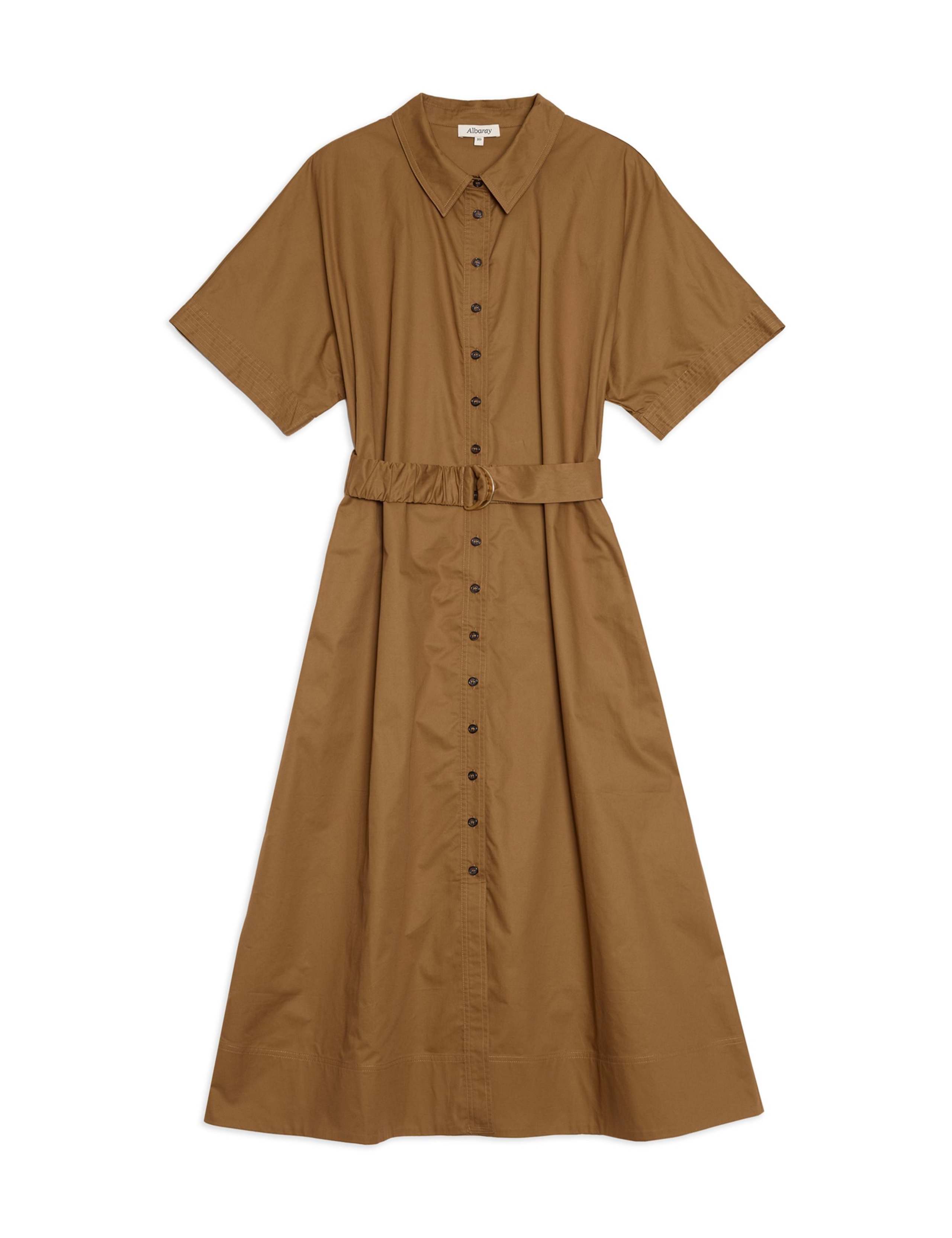 Pure Cotton Midi Shirt Dress 2 of 4