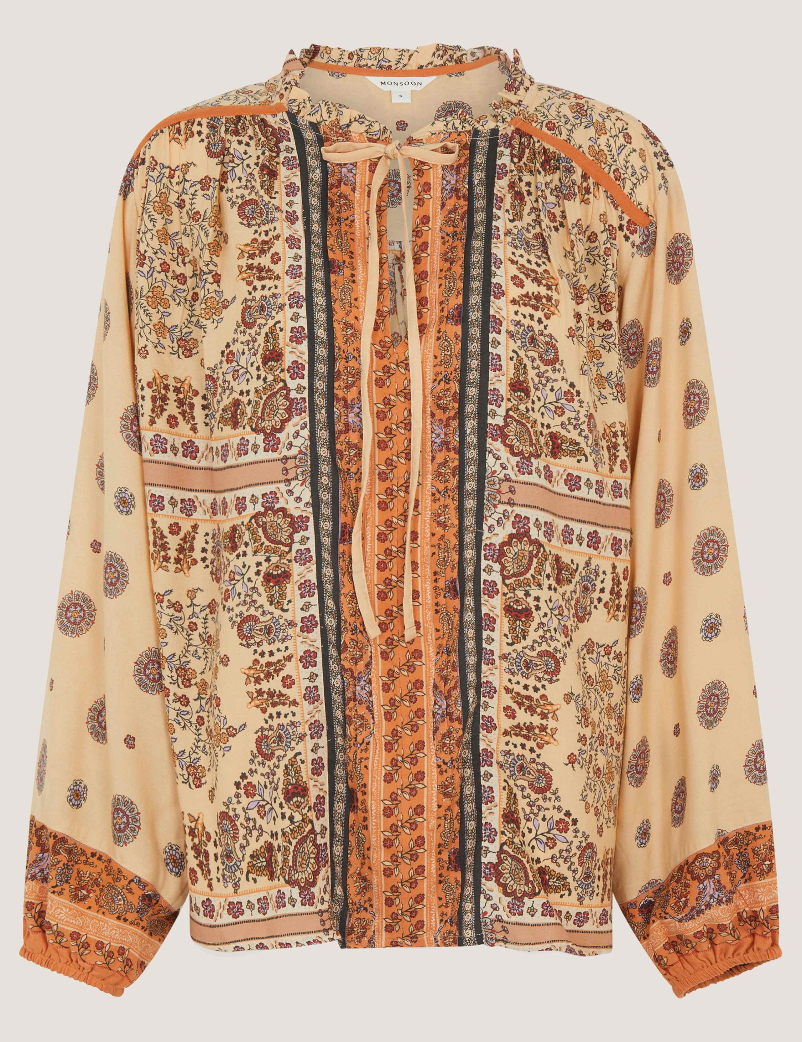 Floral Tie Neck Blouse 2 of 5