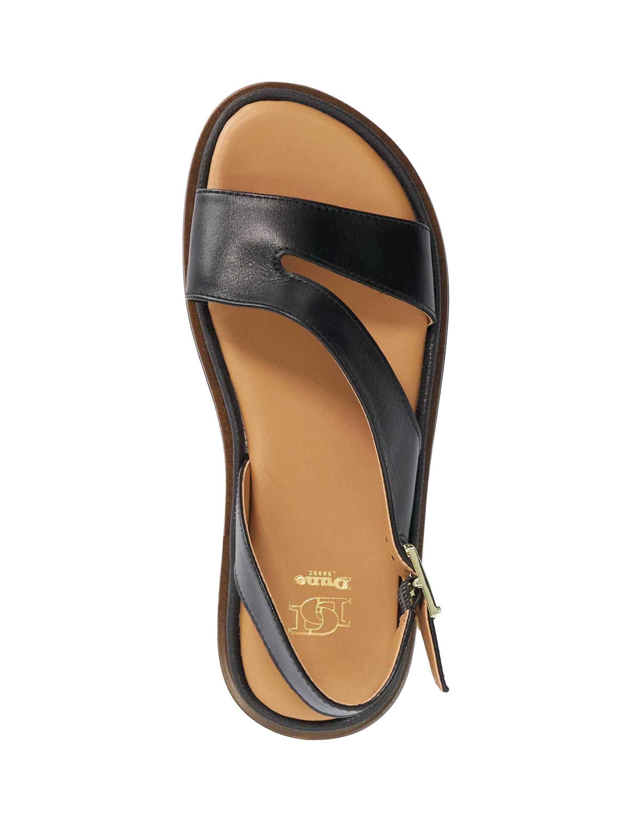 Leather Asymmetric Buckle Footbed Sandals 3 of 5