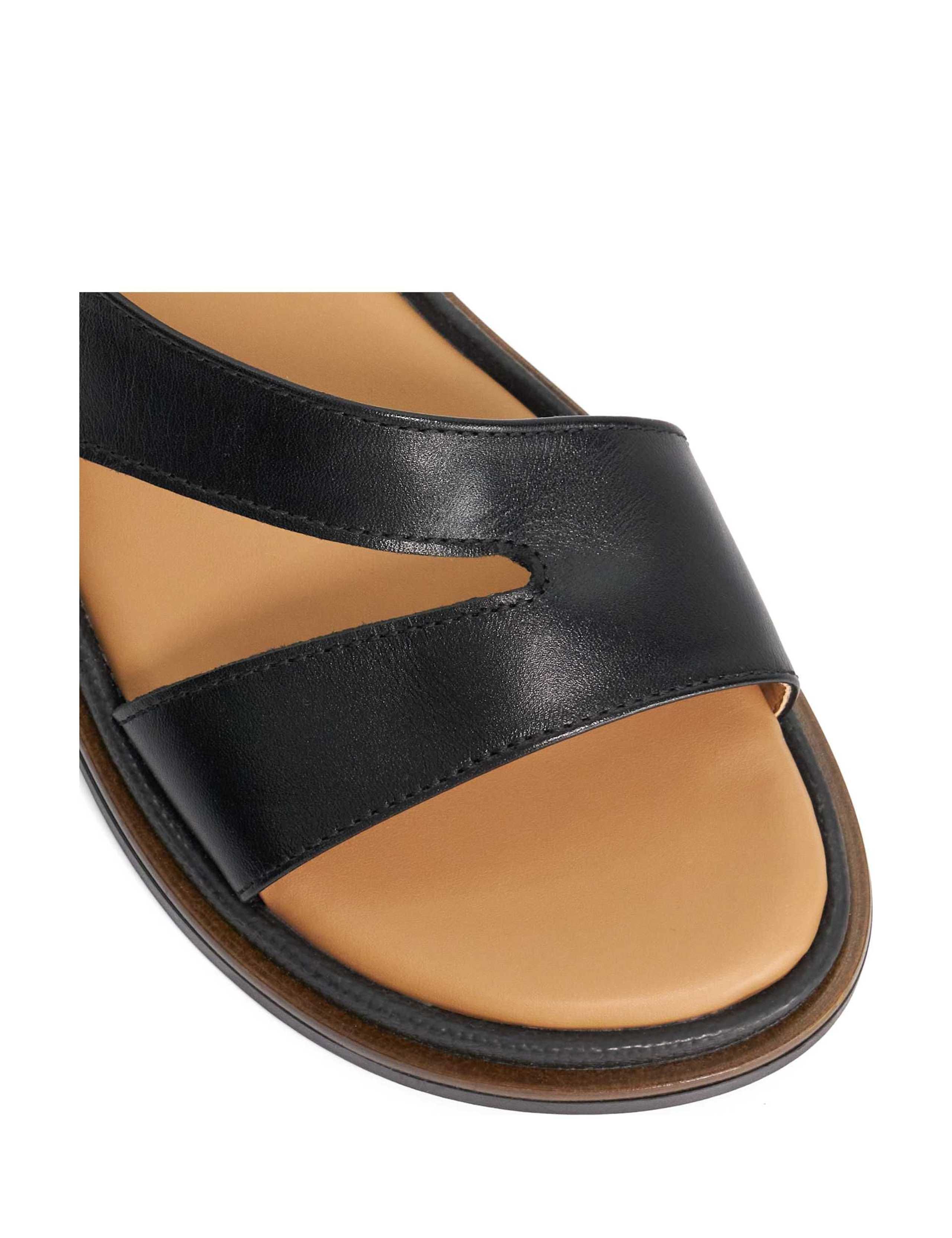 Leather Asymmetric Buckle Footbed Sandals 5 of 5