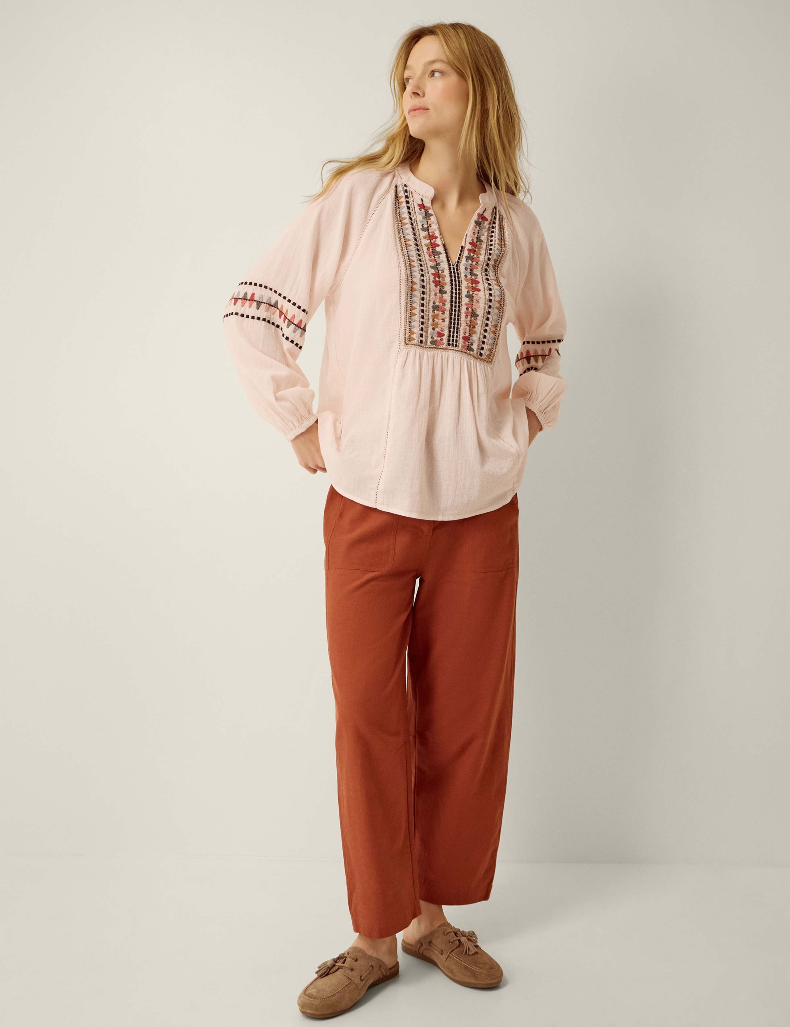 Pure Cotton Embroidered Top 3 of 4