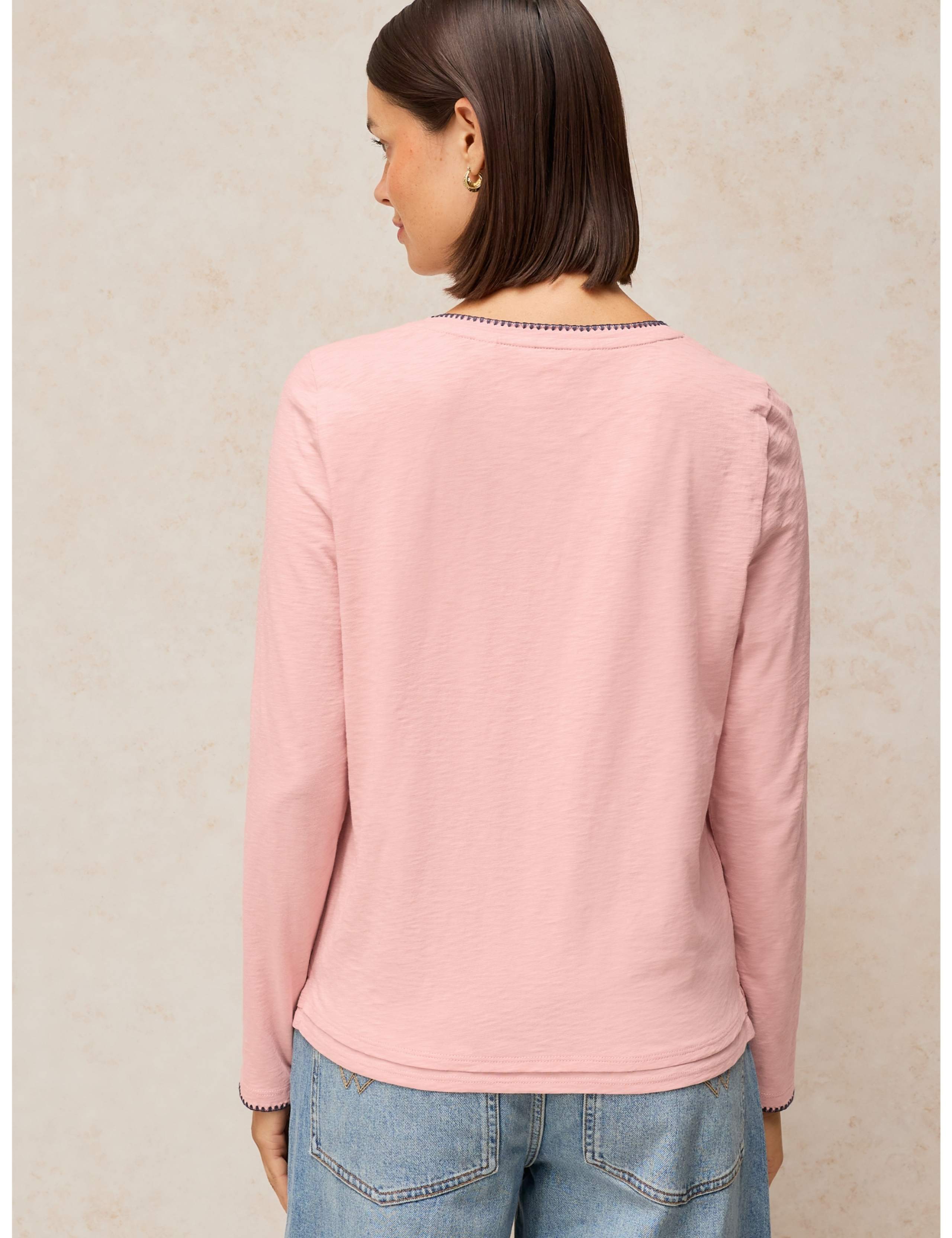 Pure Cotton Printed Stitch Detail T-Shirt 3 of 6