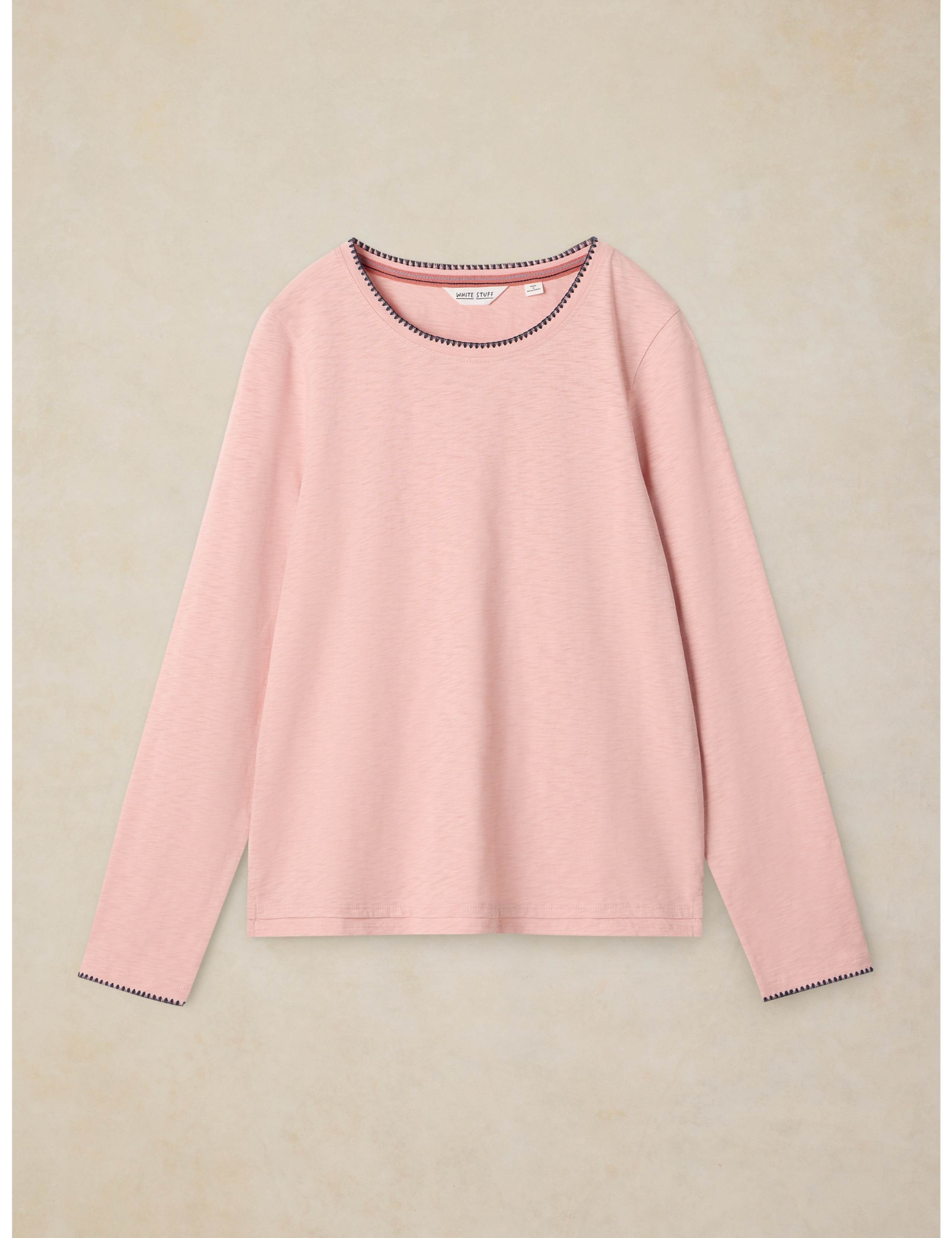 Pure Cotton Printed Stitch Detail T-Shirt 2 of 6