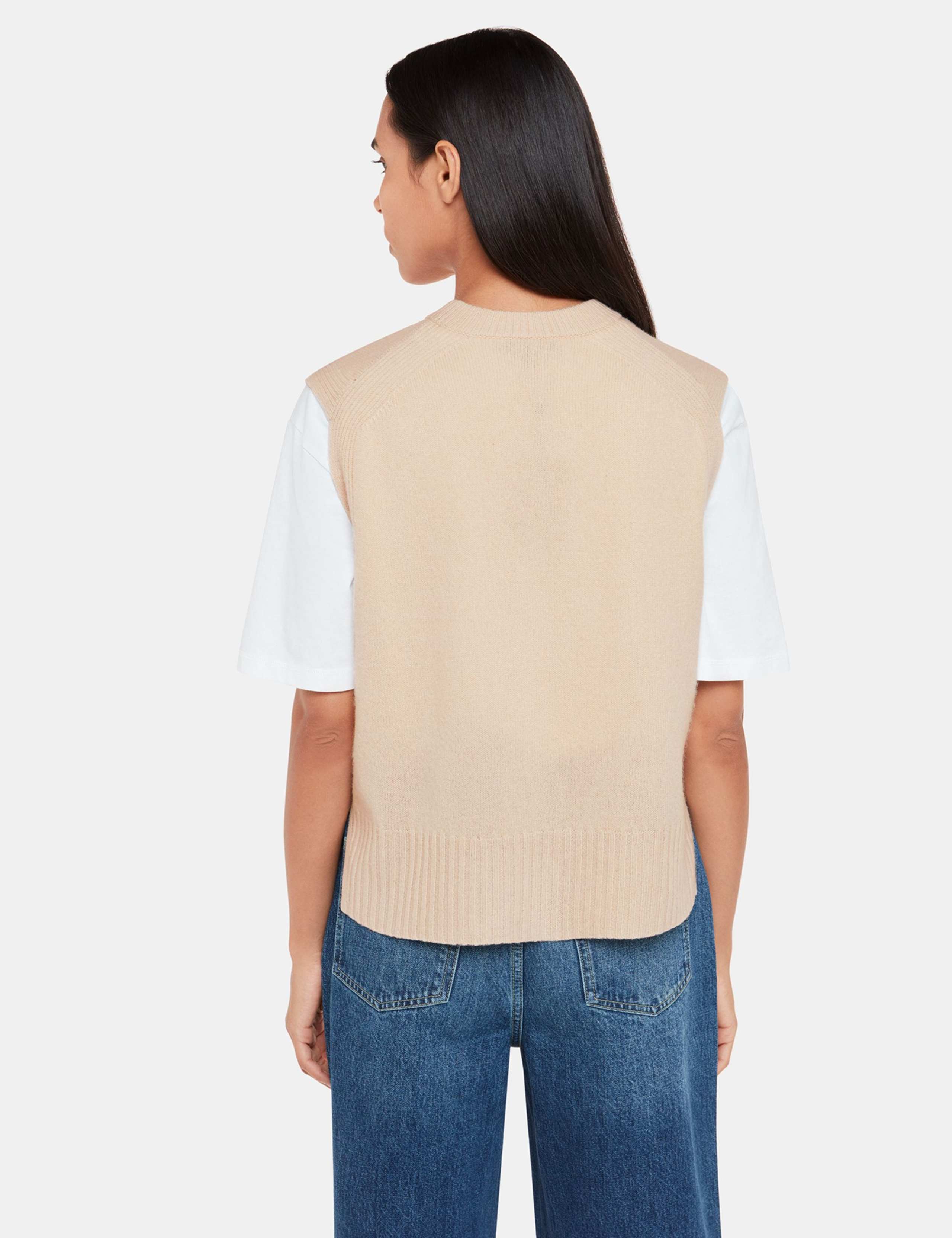 Pure Wool Split Hem Knitted Vest Top 4 of 4