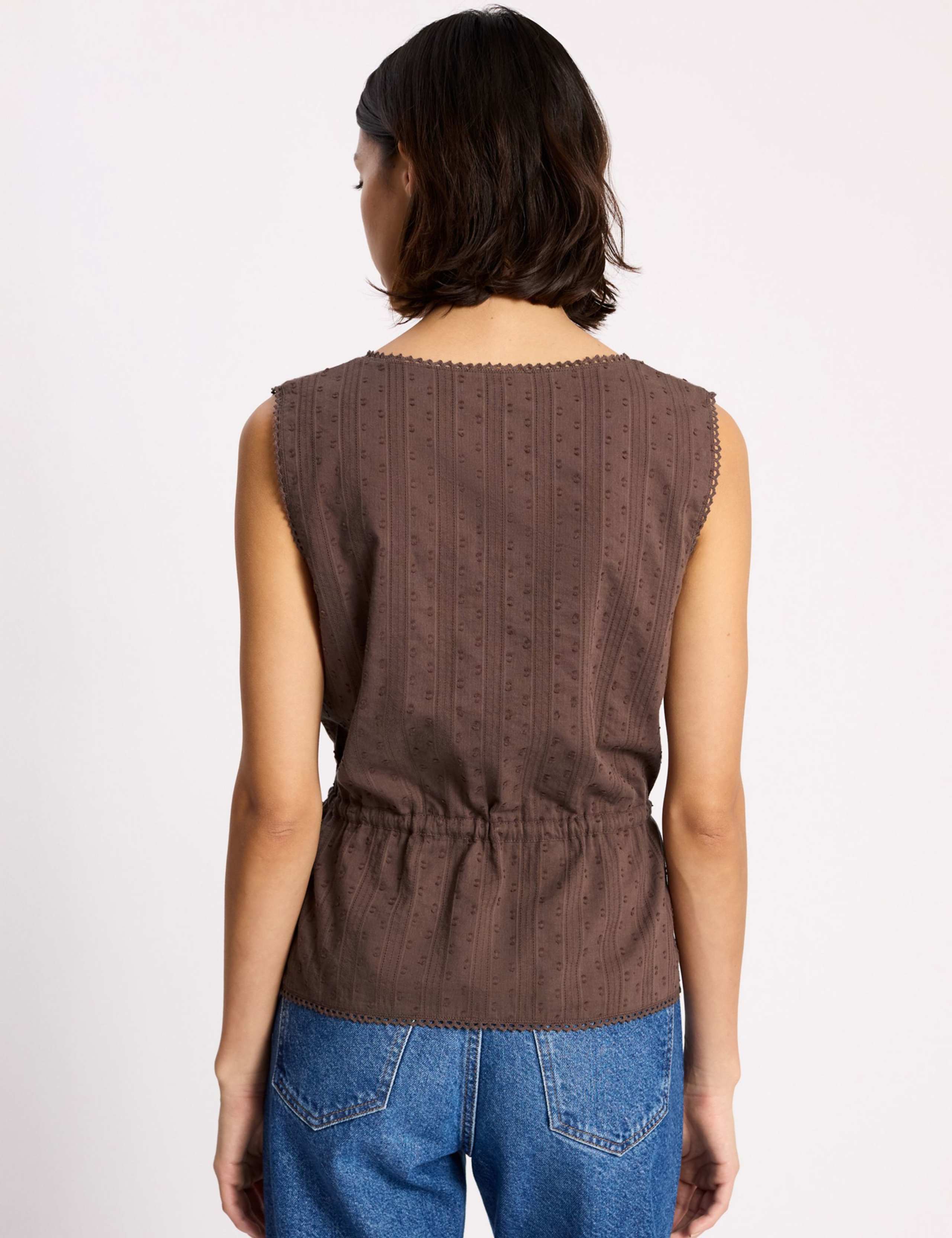 Pure Cotton Textured Scoop Neck Top 3 of 4
