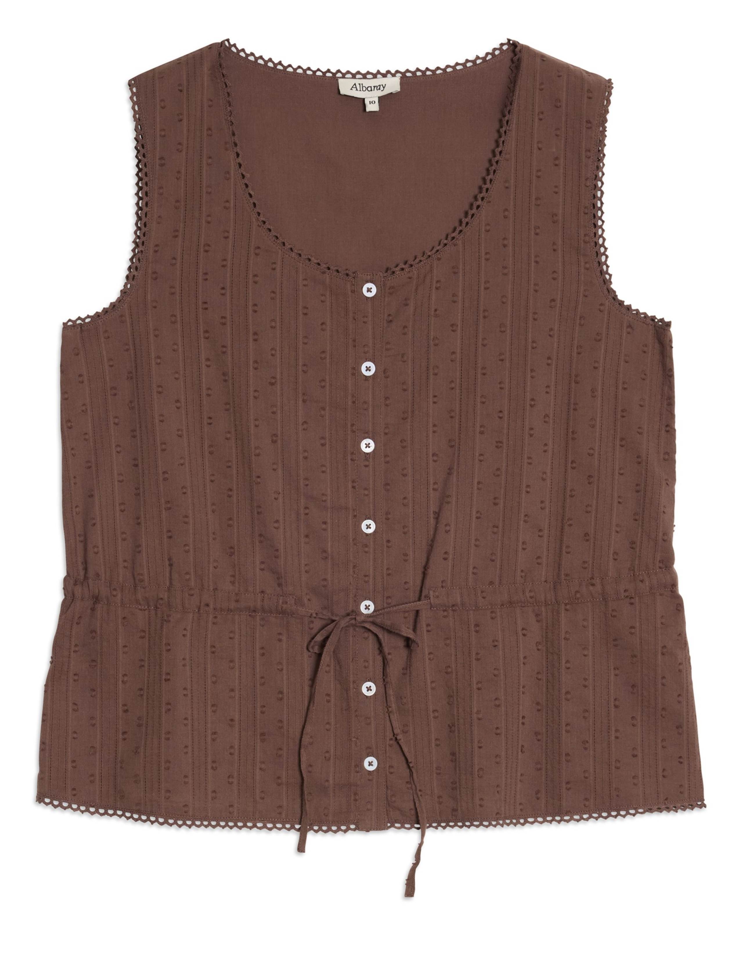 Pure Cotton Textured Scoop Neck Top 2 of 4