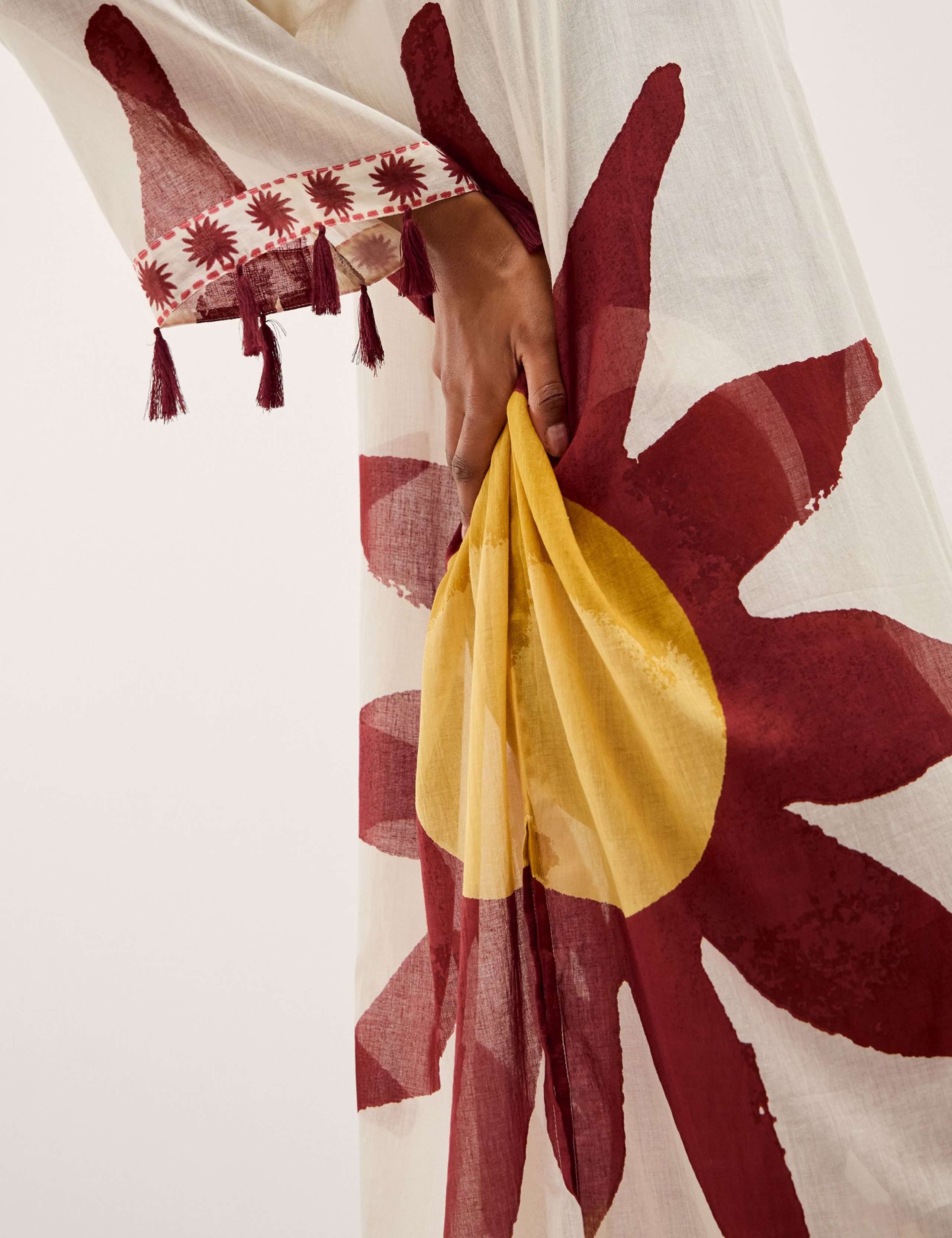 Pure Cotton Printed V-Neck Maxi Kaftan Dress 2 of 2