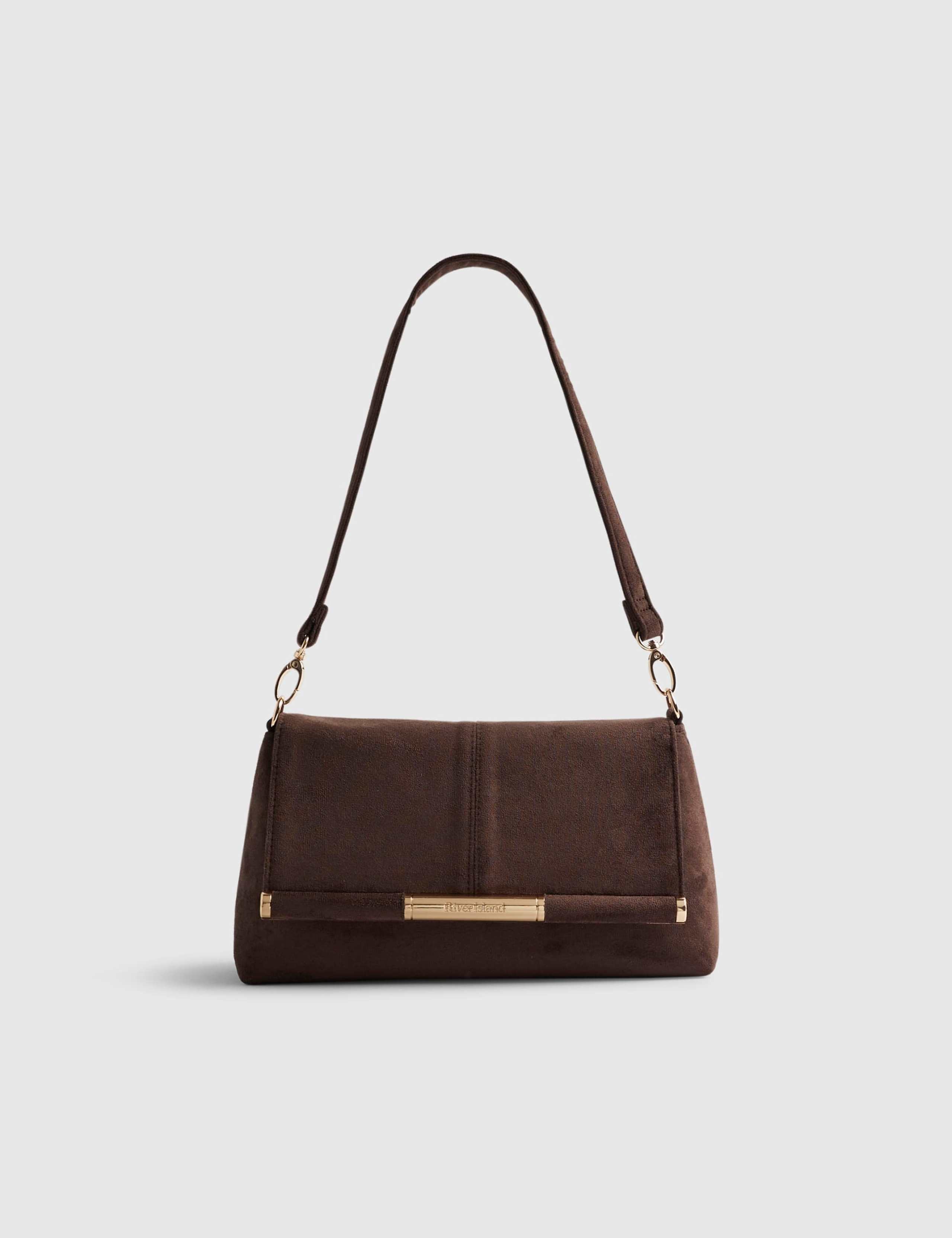 Faux Suede Bar Front Clutch Bag 4 of 5