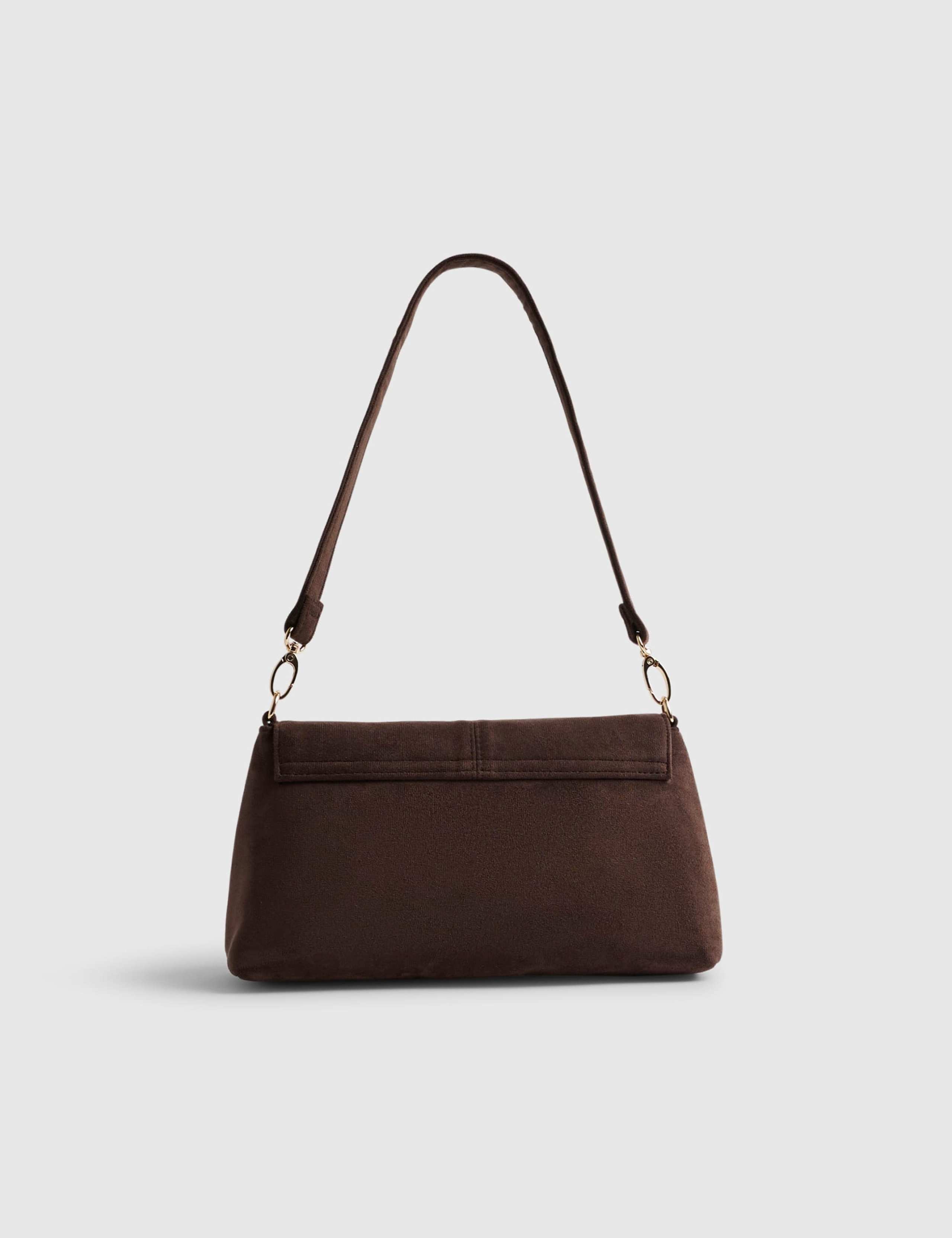 Faux Suede Bar Front Clutch Bag 5 of 5