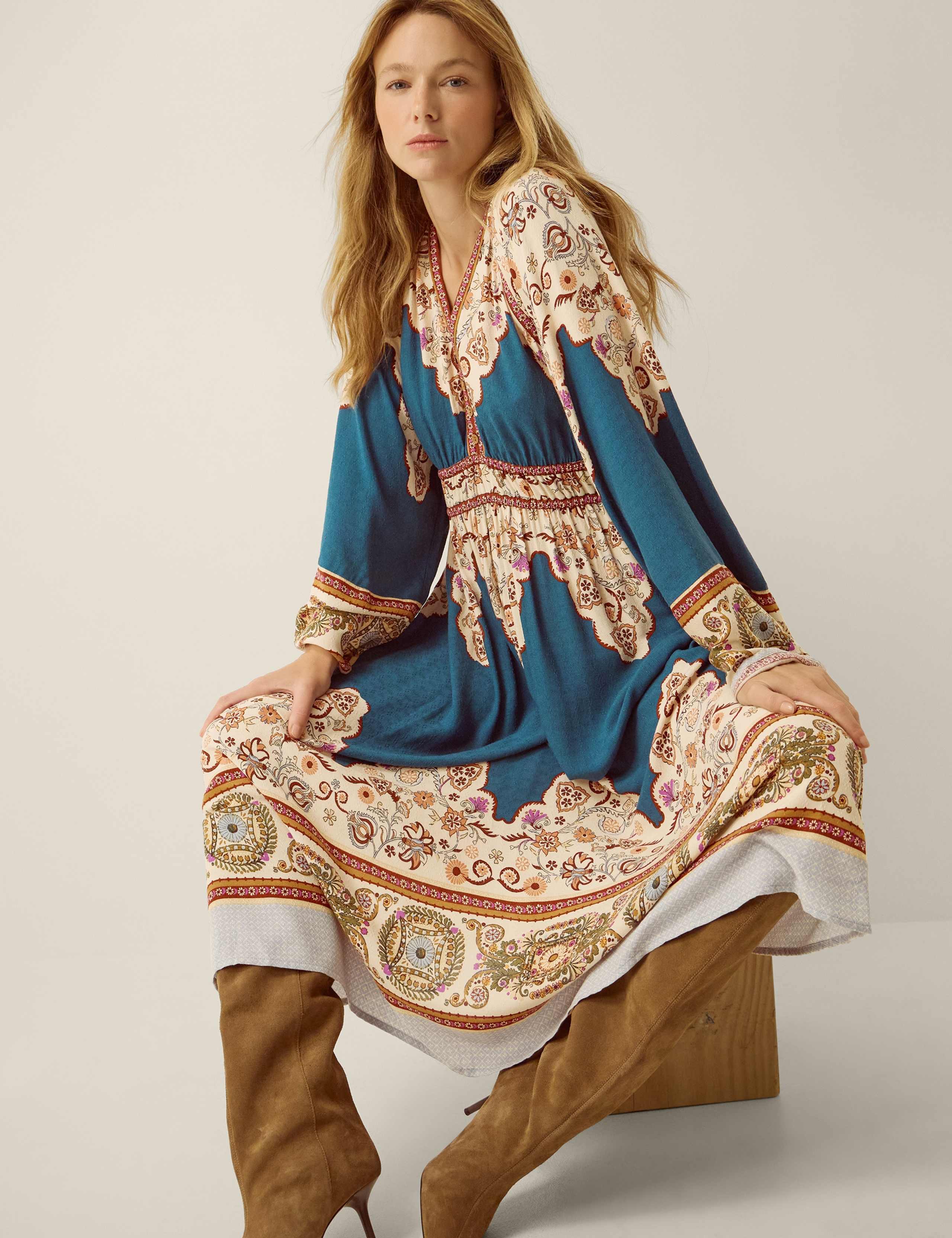Printed Midi Smock Dress 3 of 5