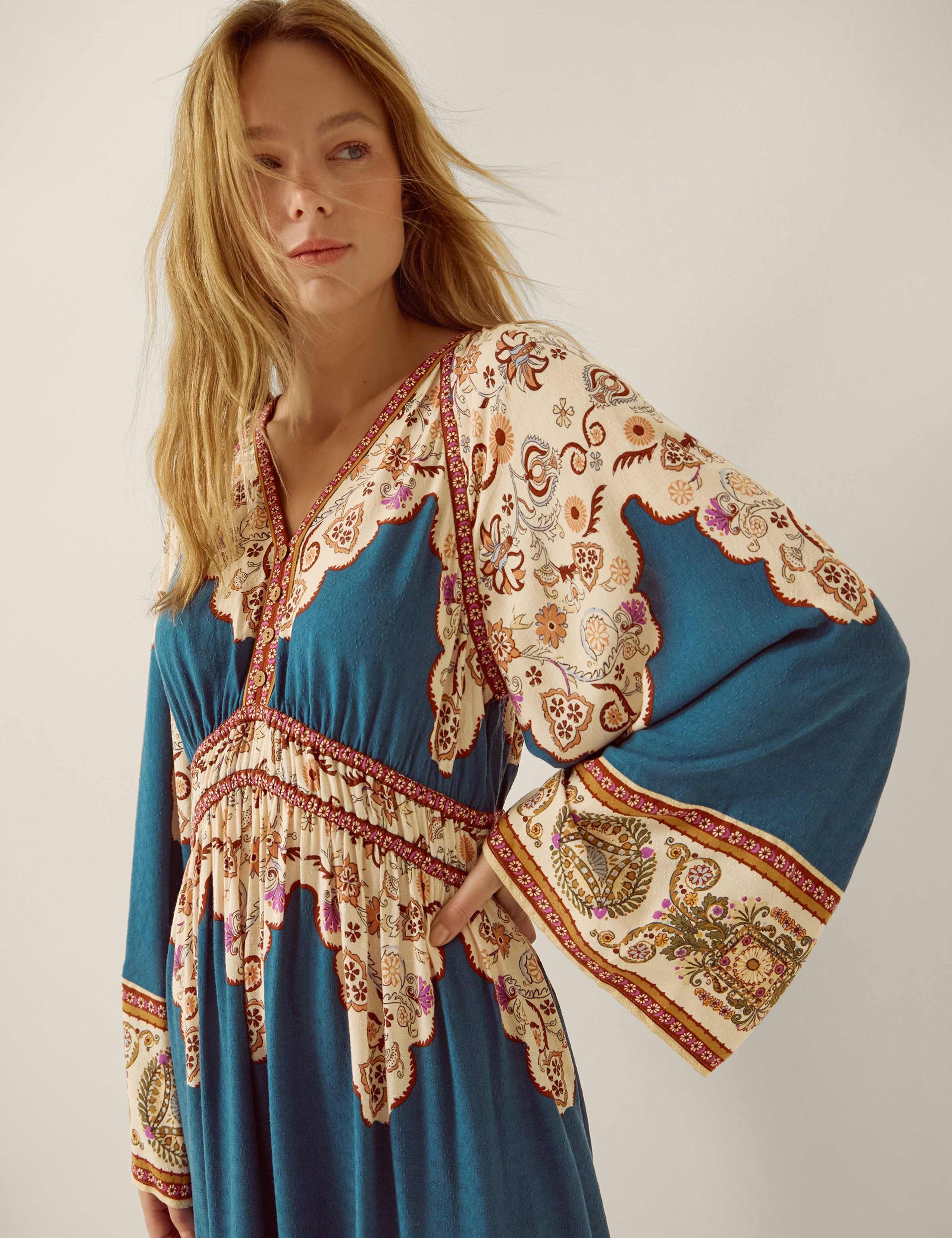 Printed Midi Smock Dress 4 of 5