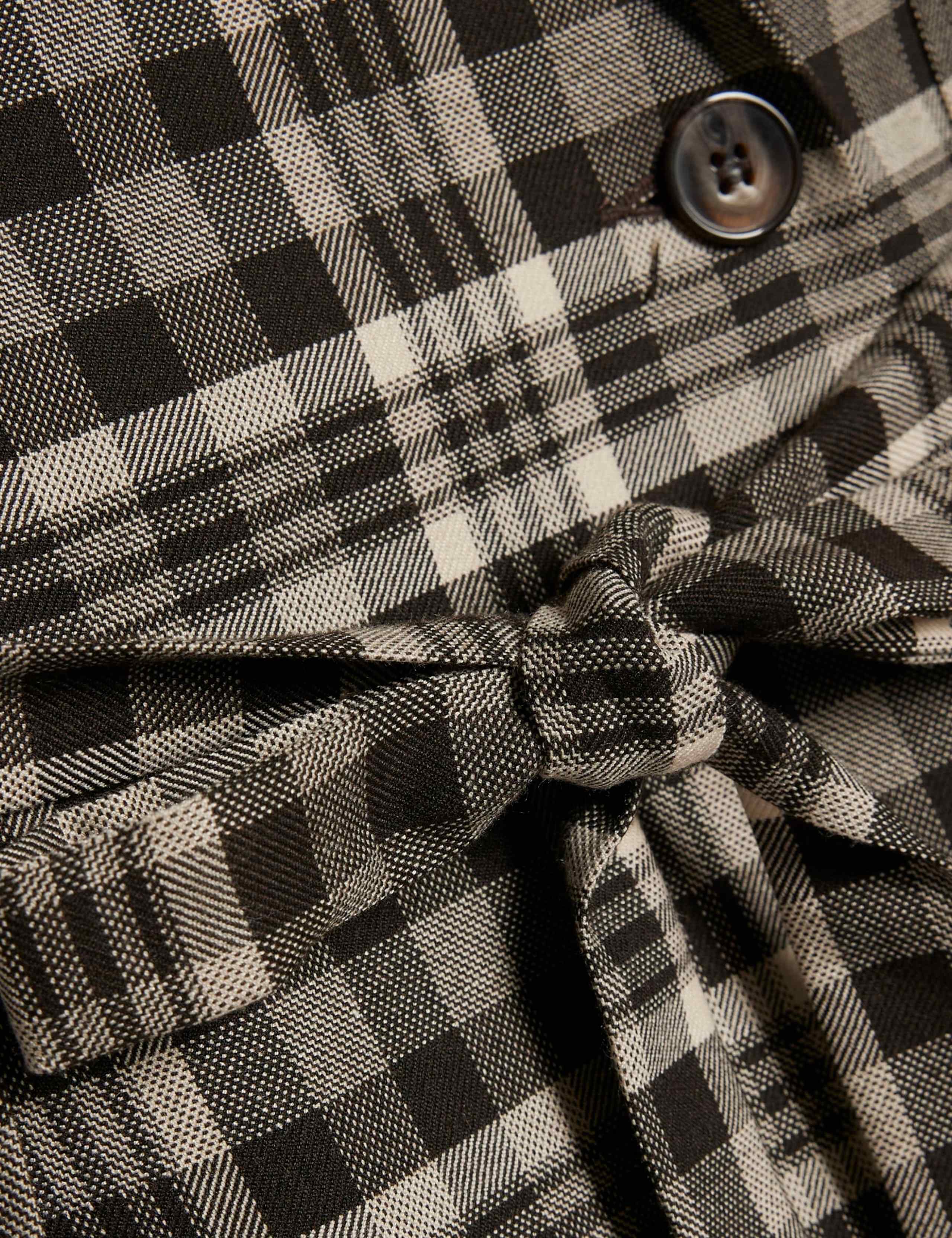 Checked Collared Tie Detail Shirt 2 of 6