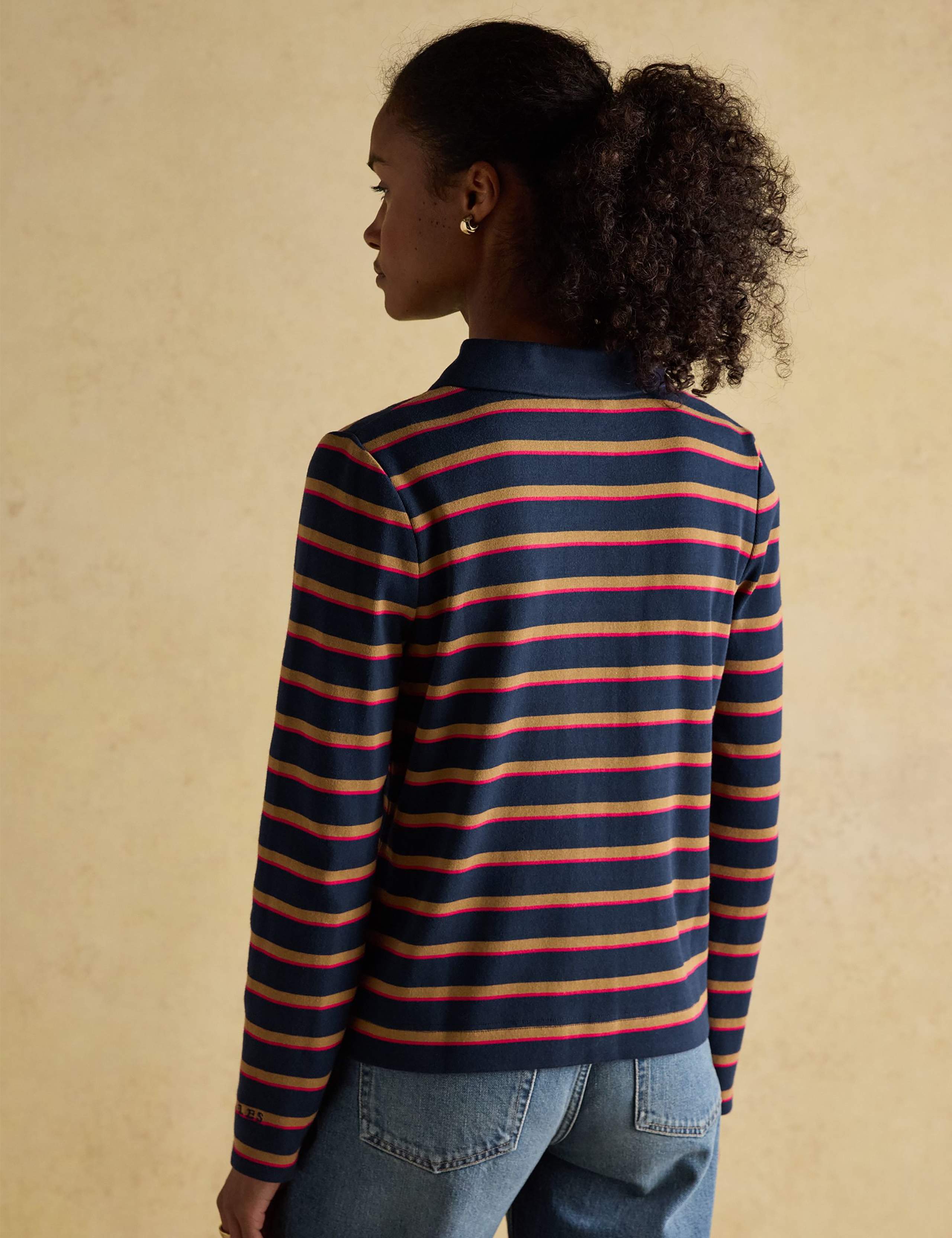 Pure Cotton Striped Collared Cardigan 5 of 8