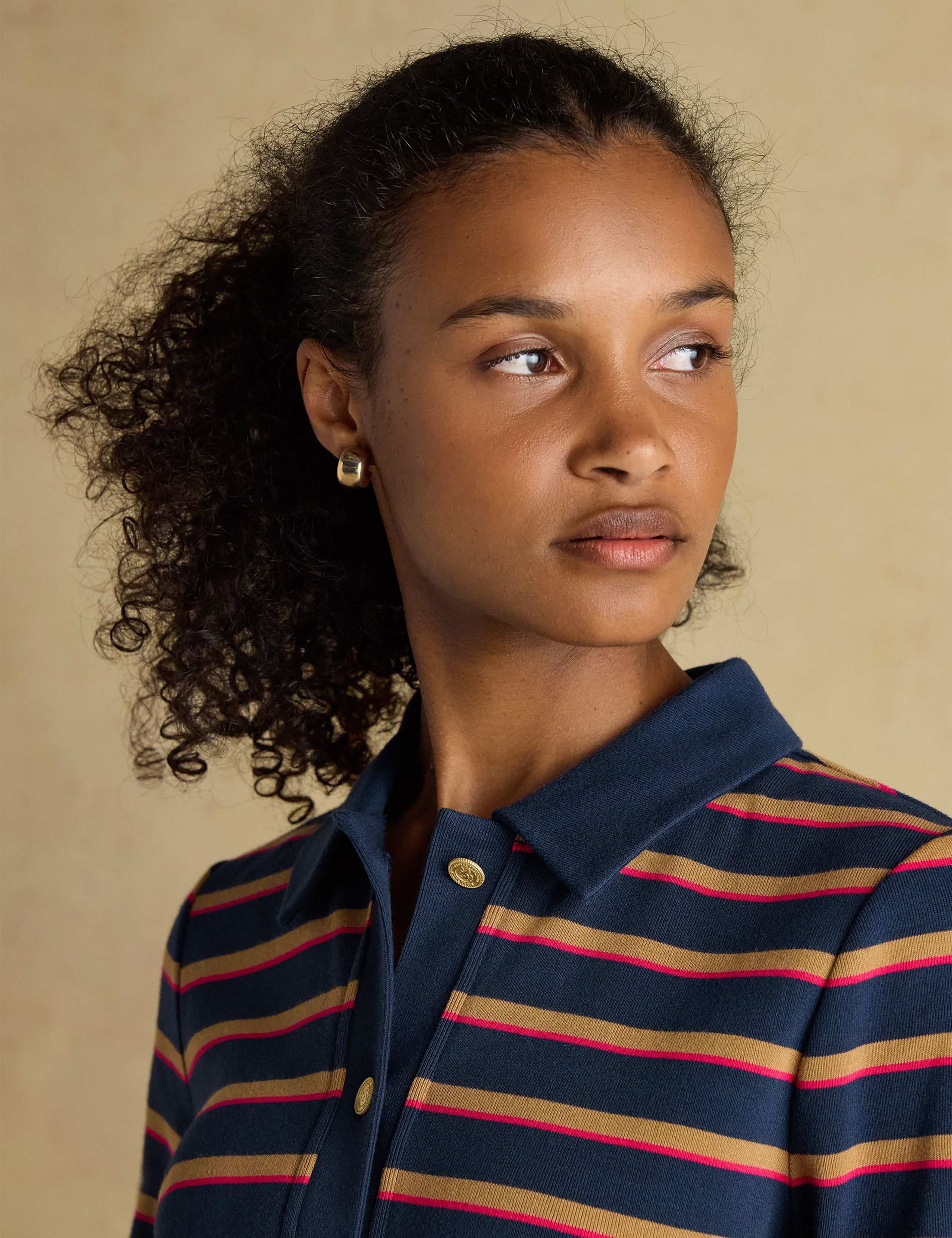 Pure Cotton Striped Collared Cardigan 6 of 8