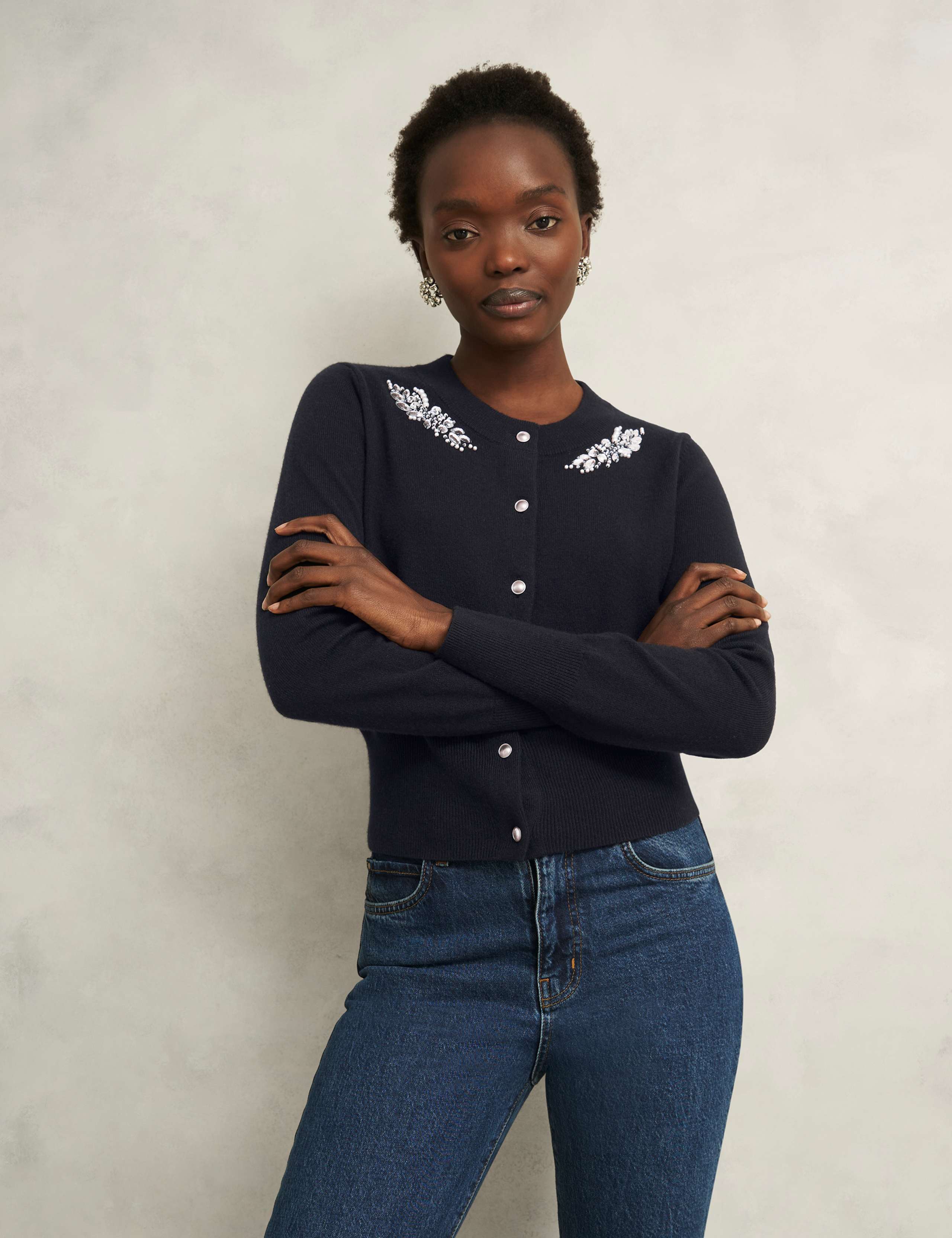 Wool Blend Embellished Cardigan 1 of 5