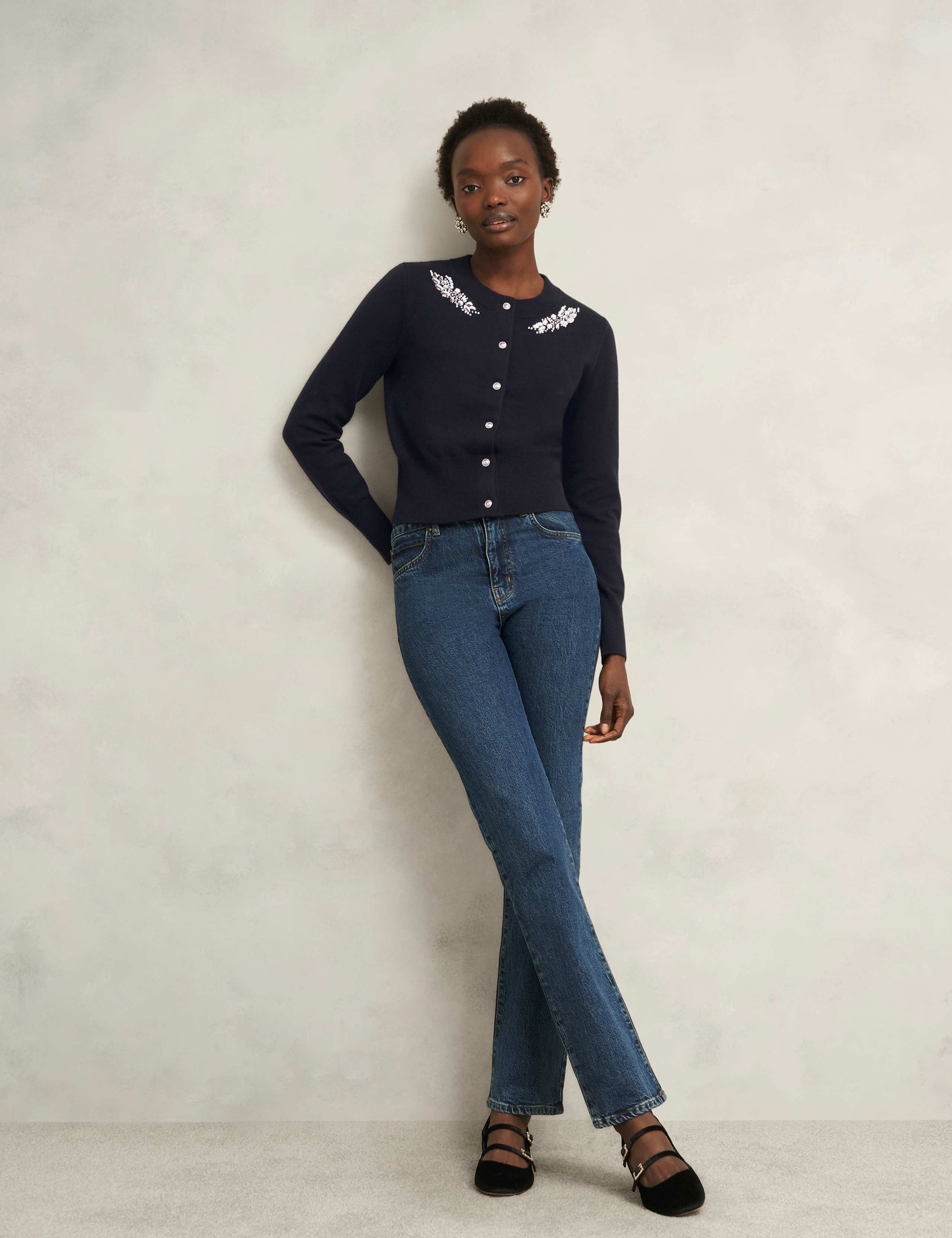 Wool Blend Embellished Cardigan 3 of 5