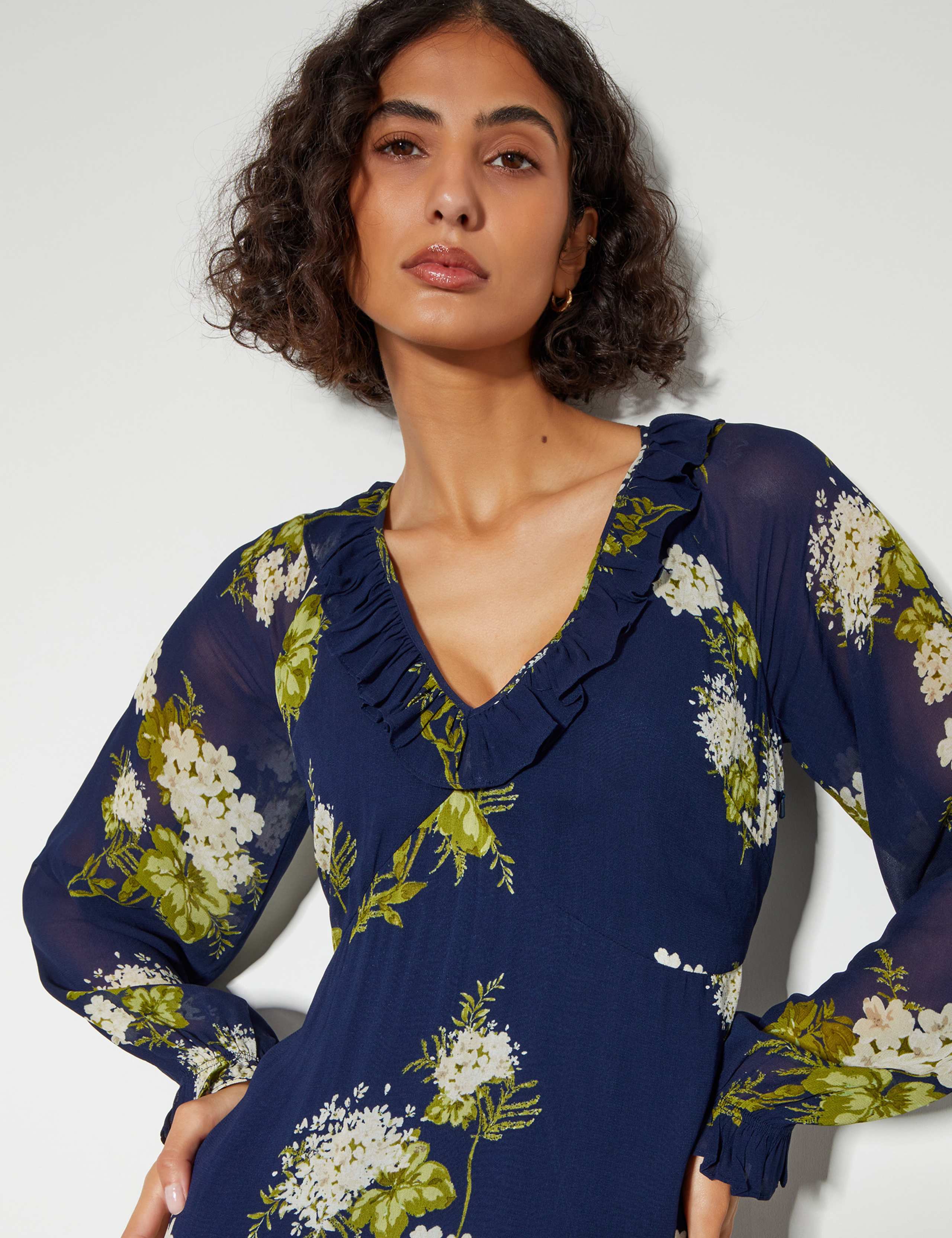 Printed V-Neck Maxi Tiered Dress 2 of 5