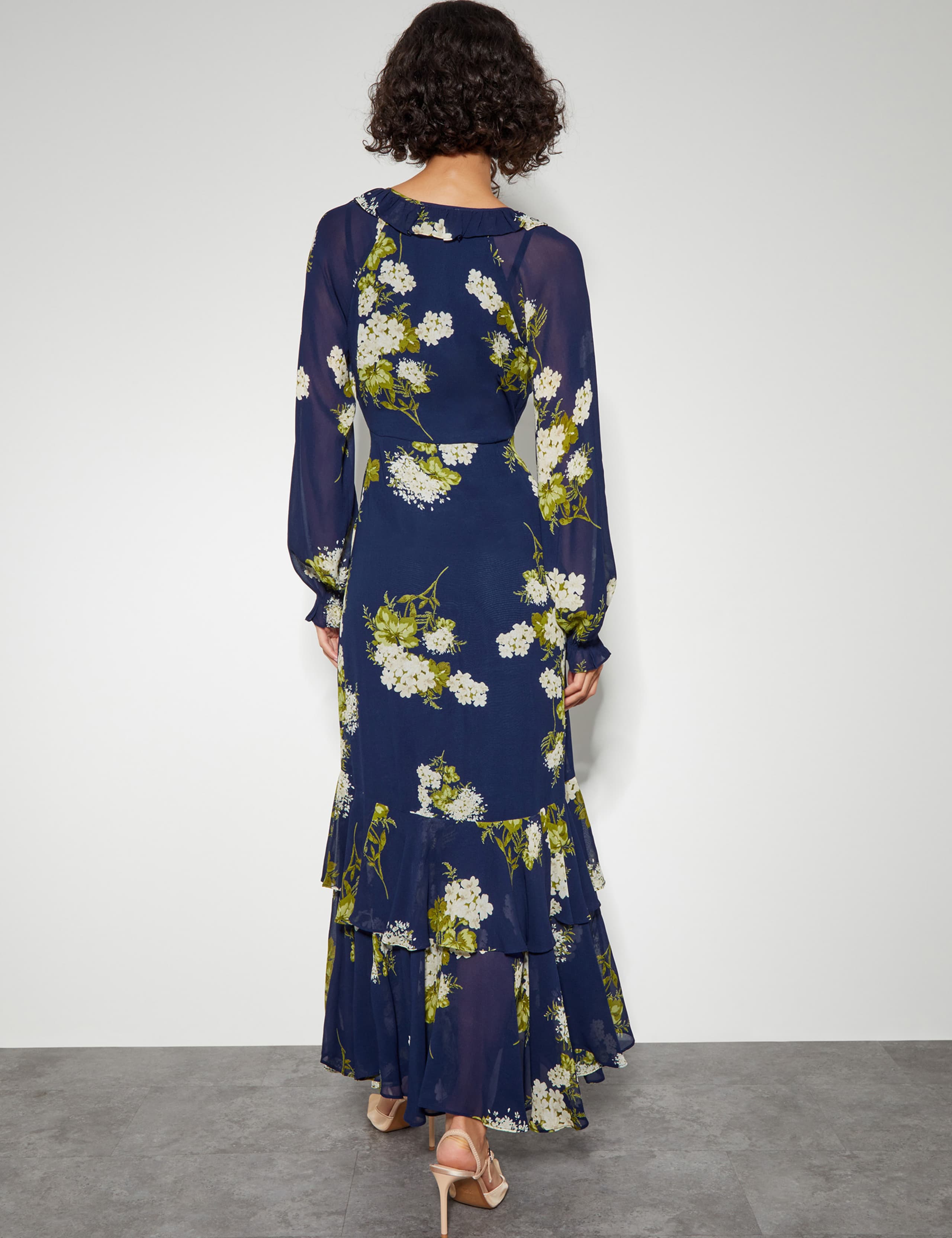 Printed V-Neck Maxi Tiered Dress 4 of 5
