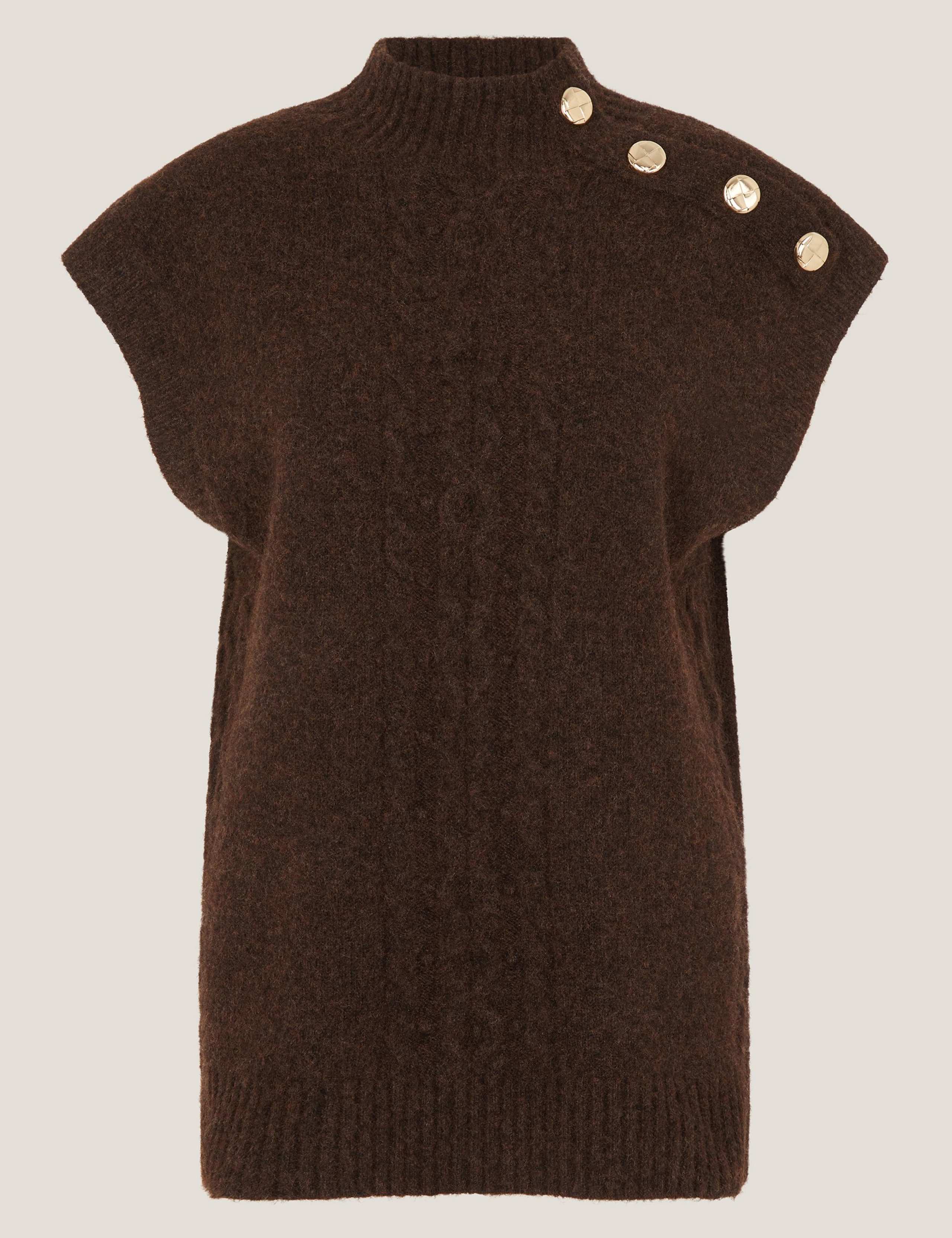 Cable Knit Button Detail Knitted Vest 2 of 5