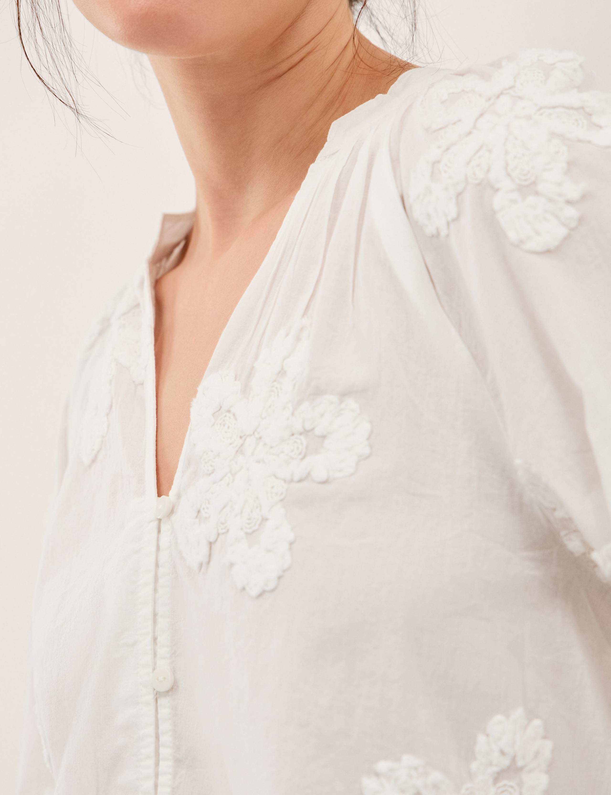 Pure Cotton Floral Applique Shirt 4 of 5