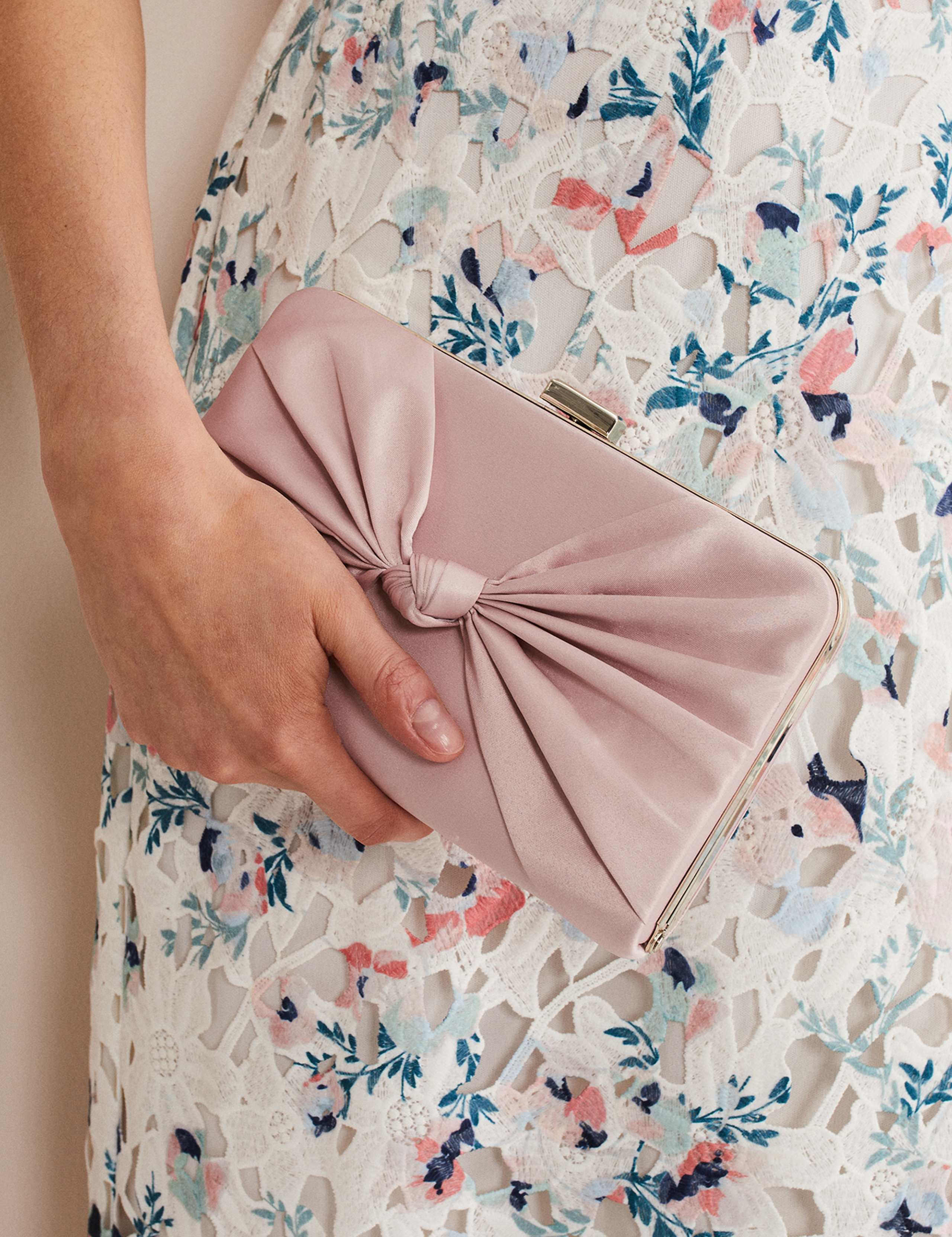 Satin Chain Strap Clutch Bag 1 of 5