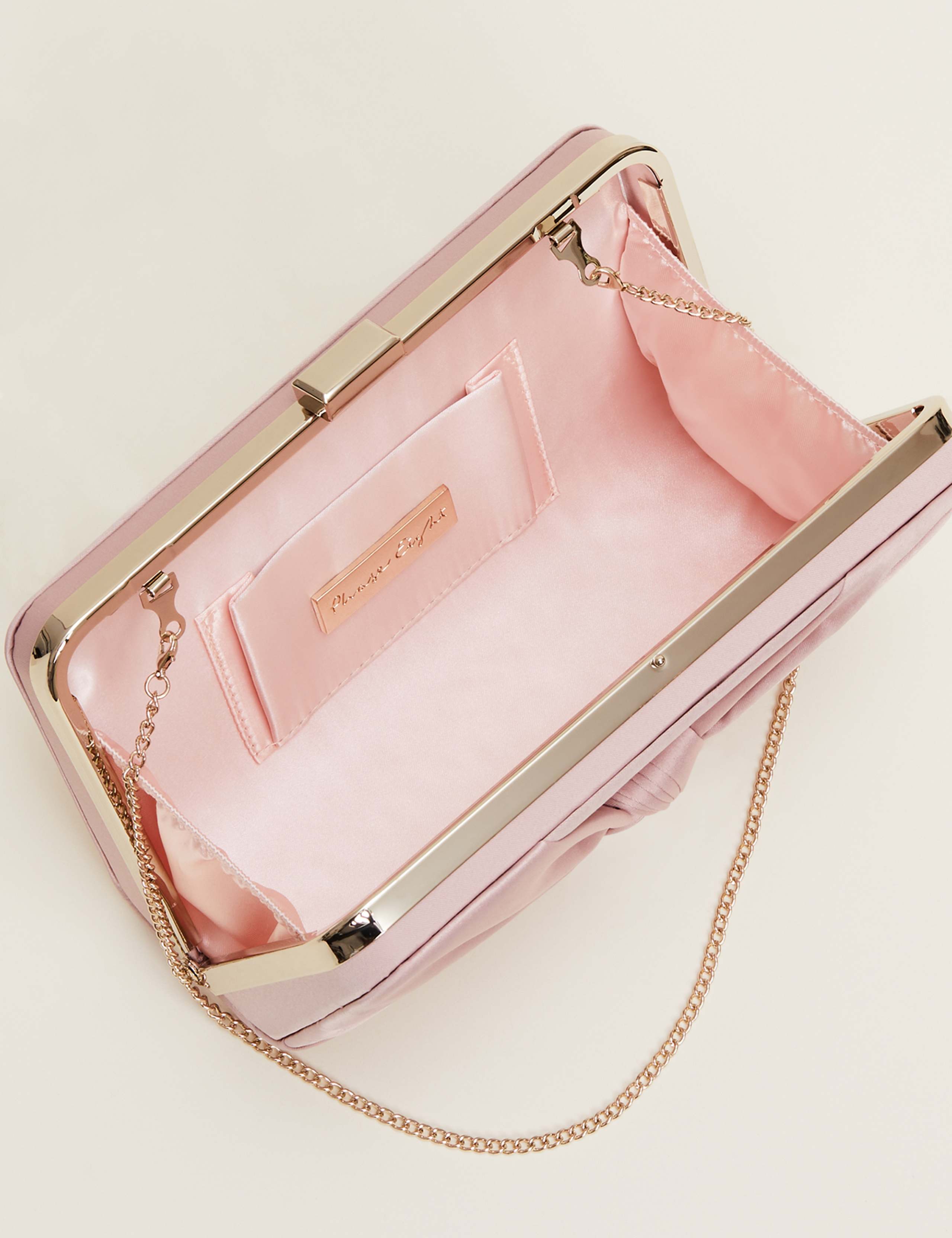 Satin Chain Strap Clutch Bag 4 of 5