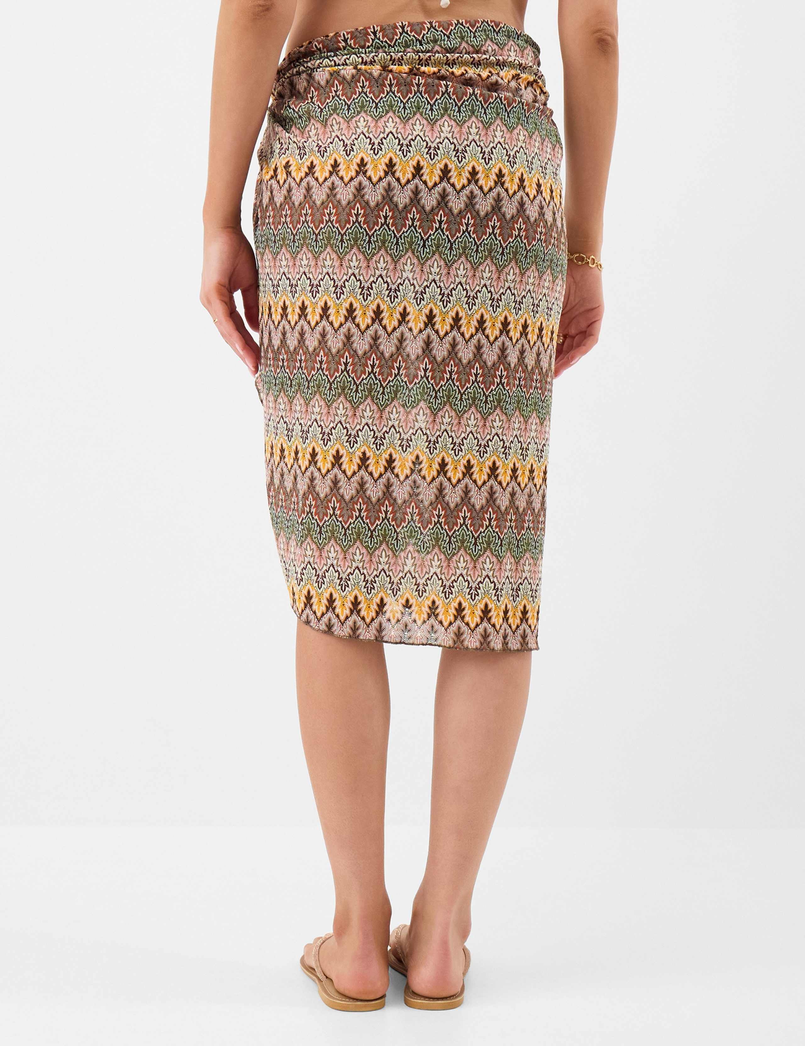 Printed Knee Length Beach Cover Up Sarong 4 of 5