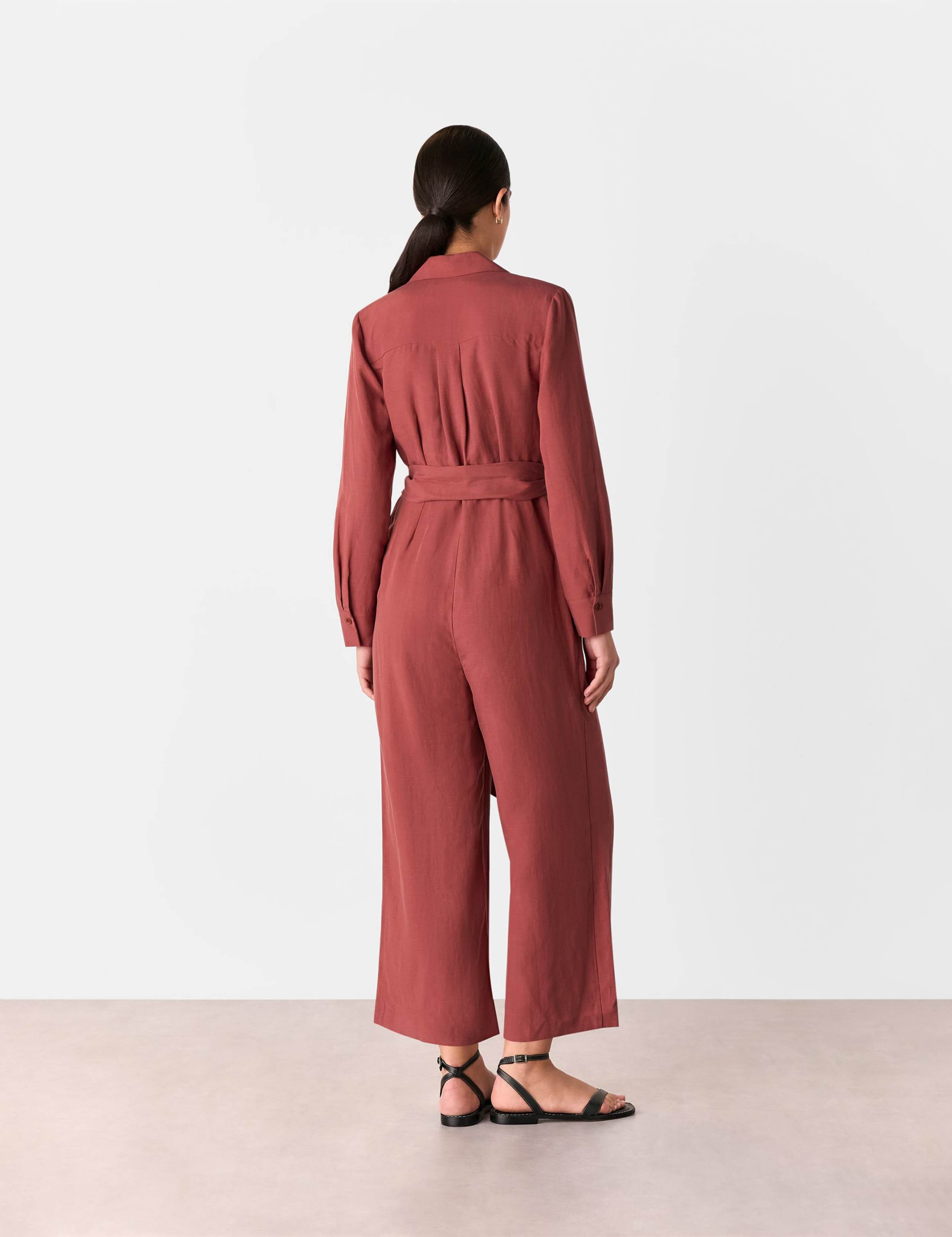 Lyocell Rich Tie Detail Jumpsuit 3 of 4