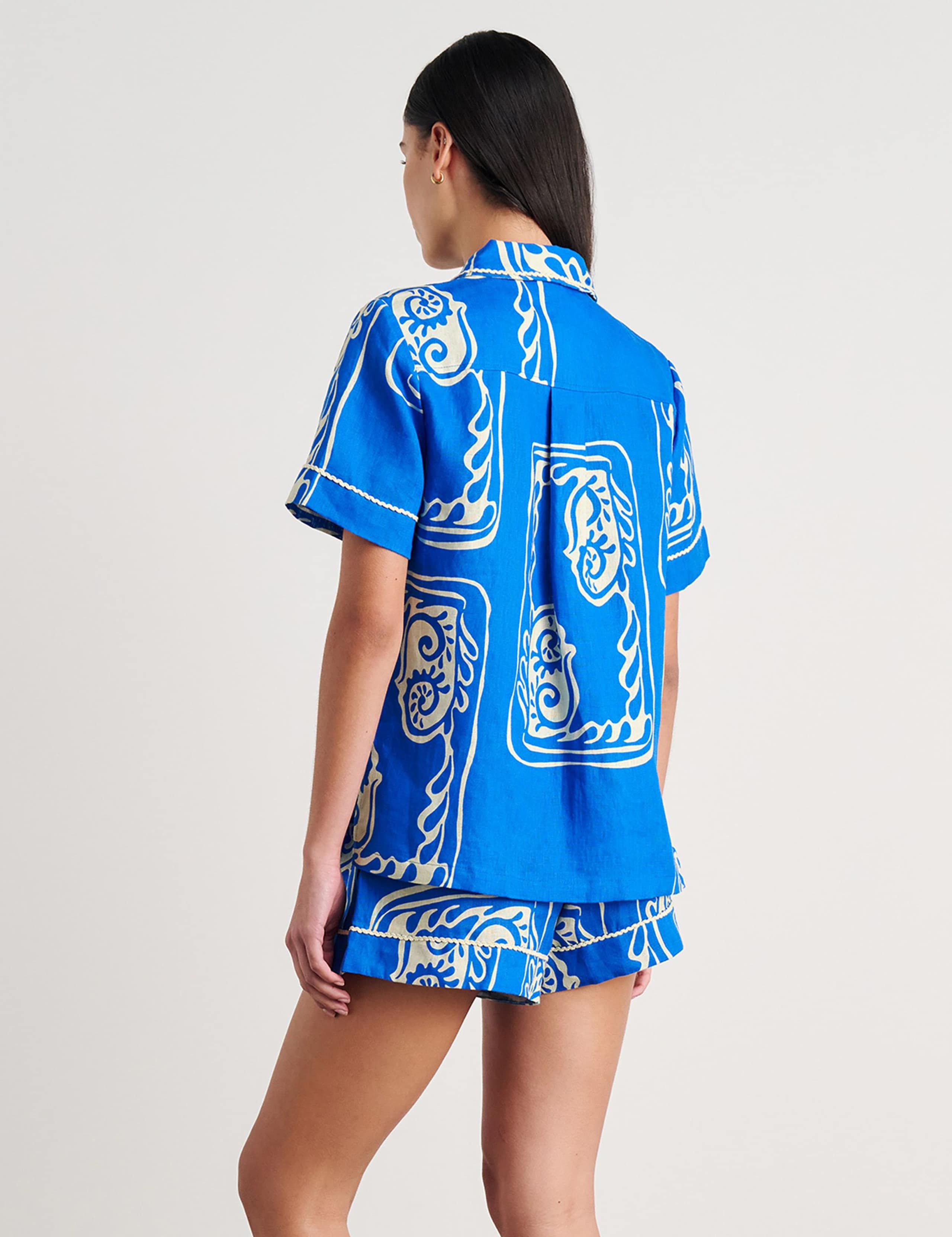 Pure Linen Printed Collared Shirt 5 of 5