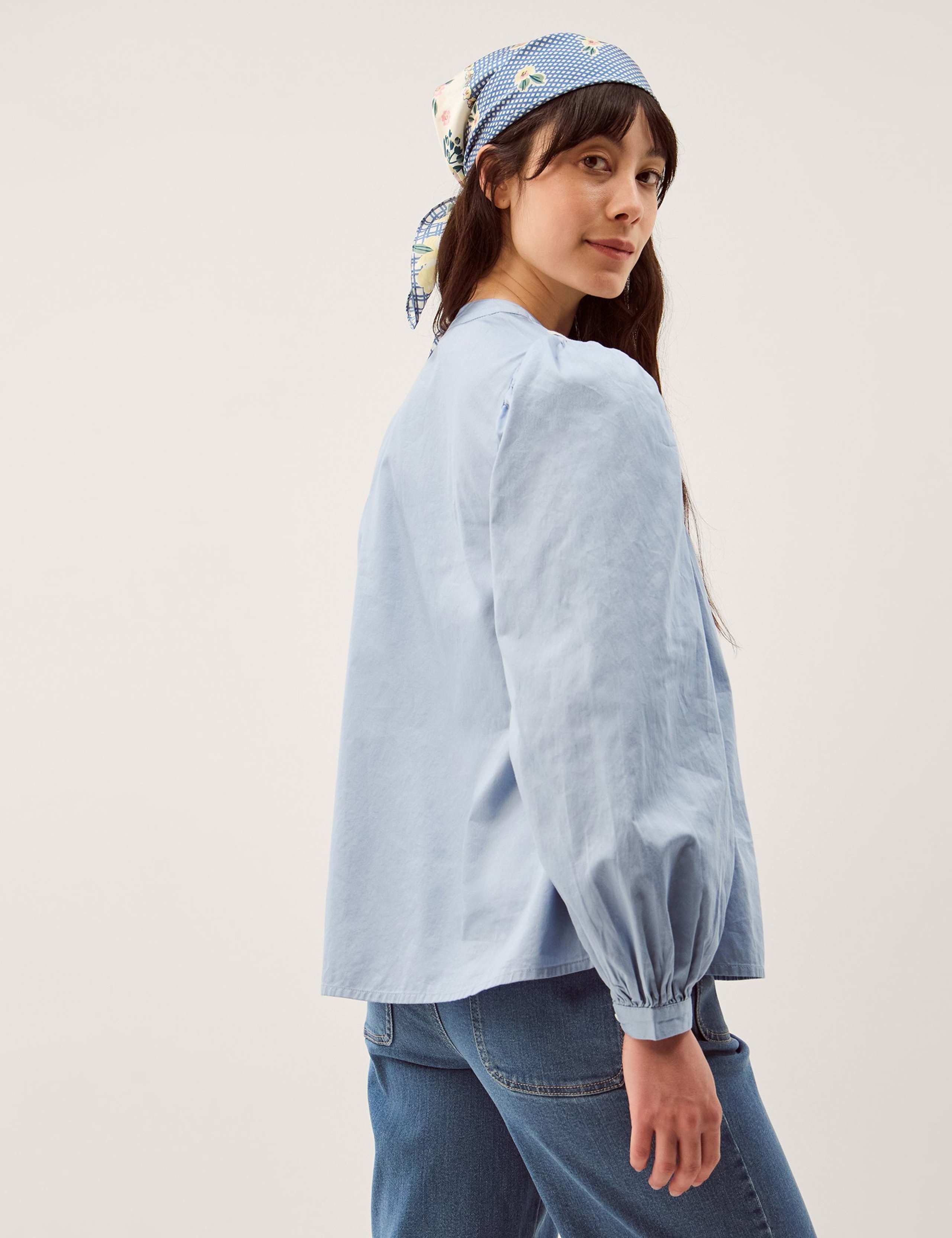 Pure Cotton Embroidered Notch Neck Top 5 of 5