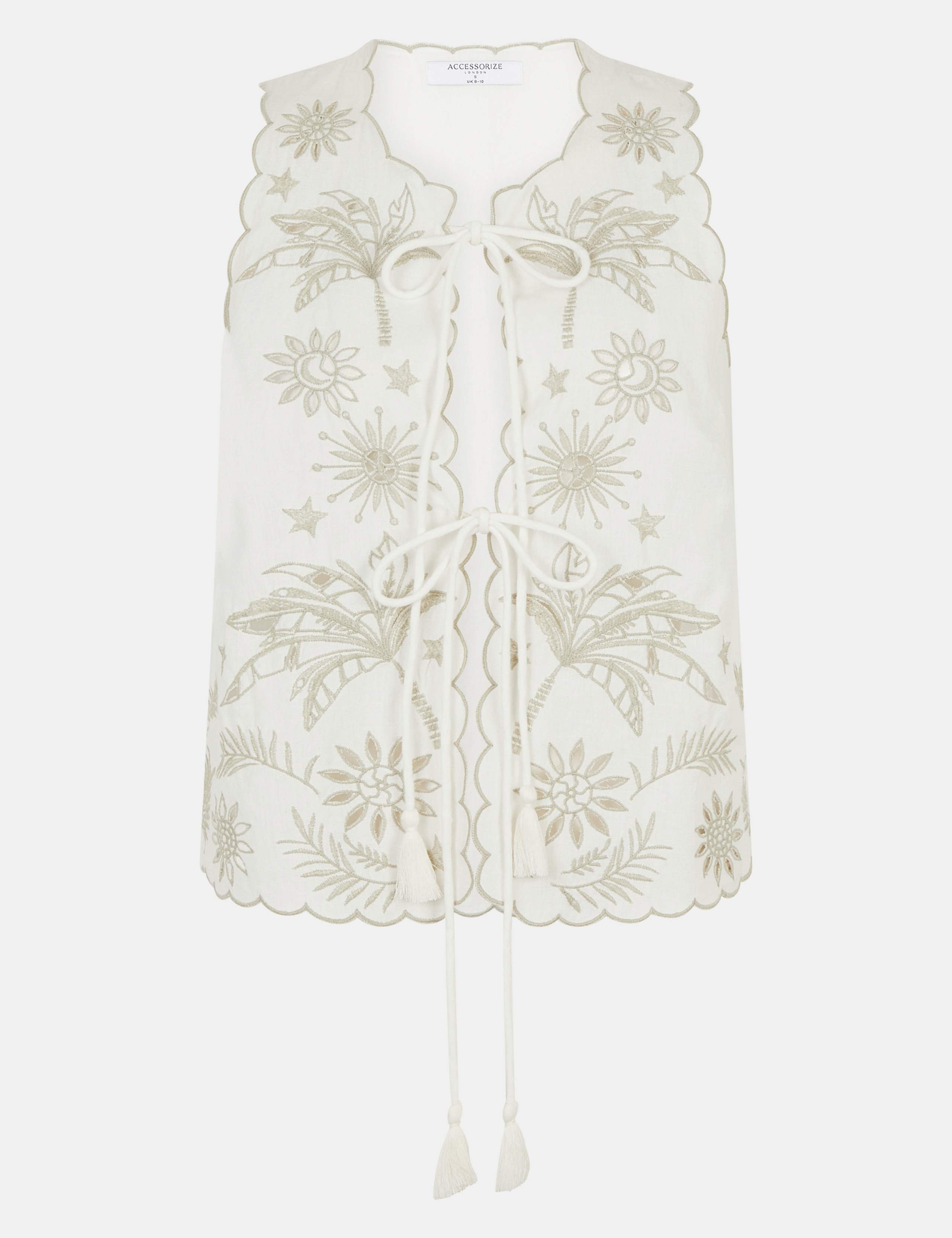 Cotton Rich Tropical Cutwork Tie Front Top 2 of 5