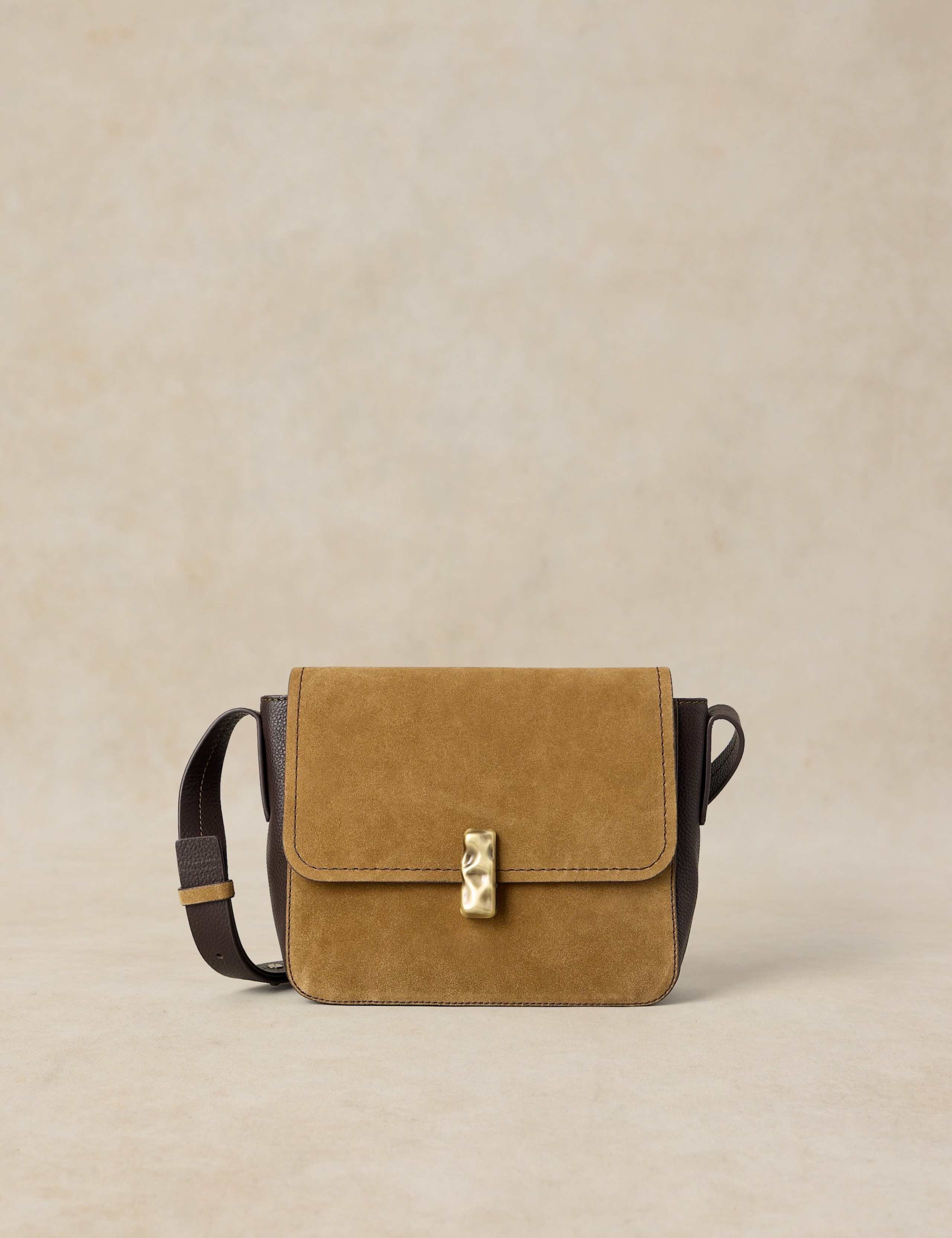 Leather Pushlock Cross Body Bag 1 of 4