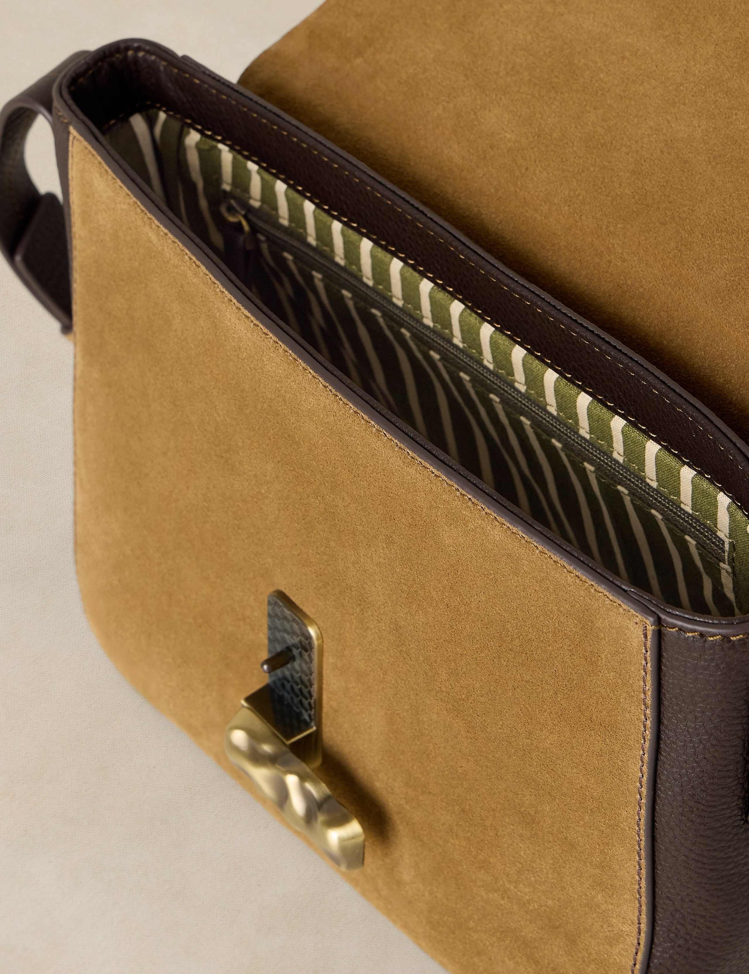 Leather Pushlock Cross Body Bag 4 of 4