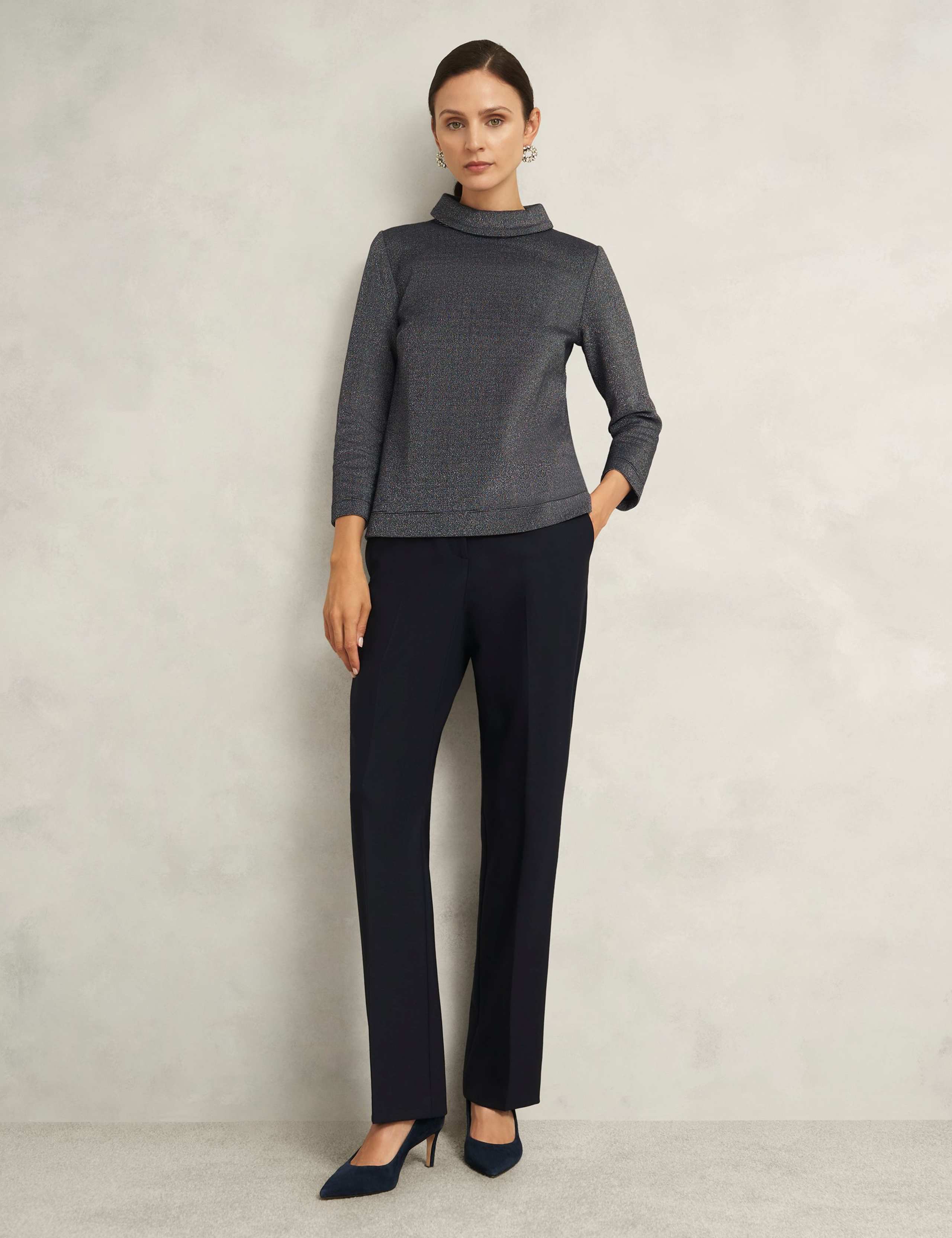 Cotton Rich Sparkly Roll Neck Top 3 of 7