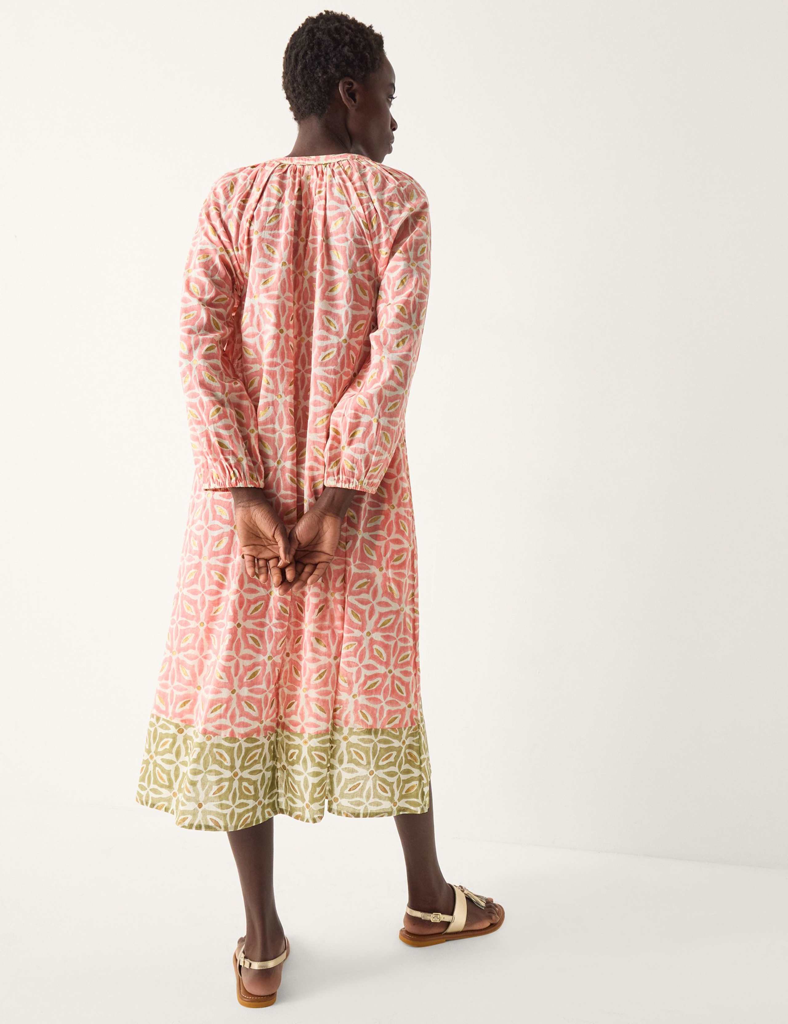 Pure Cotton Printed Knee Length Tunic Dress 3 of 4