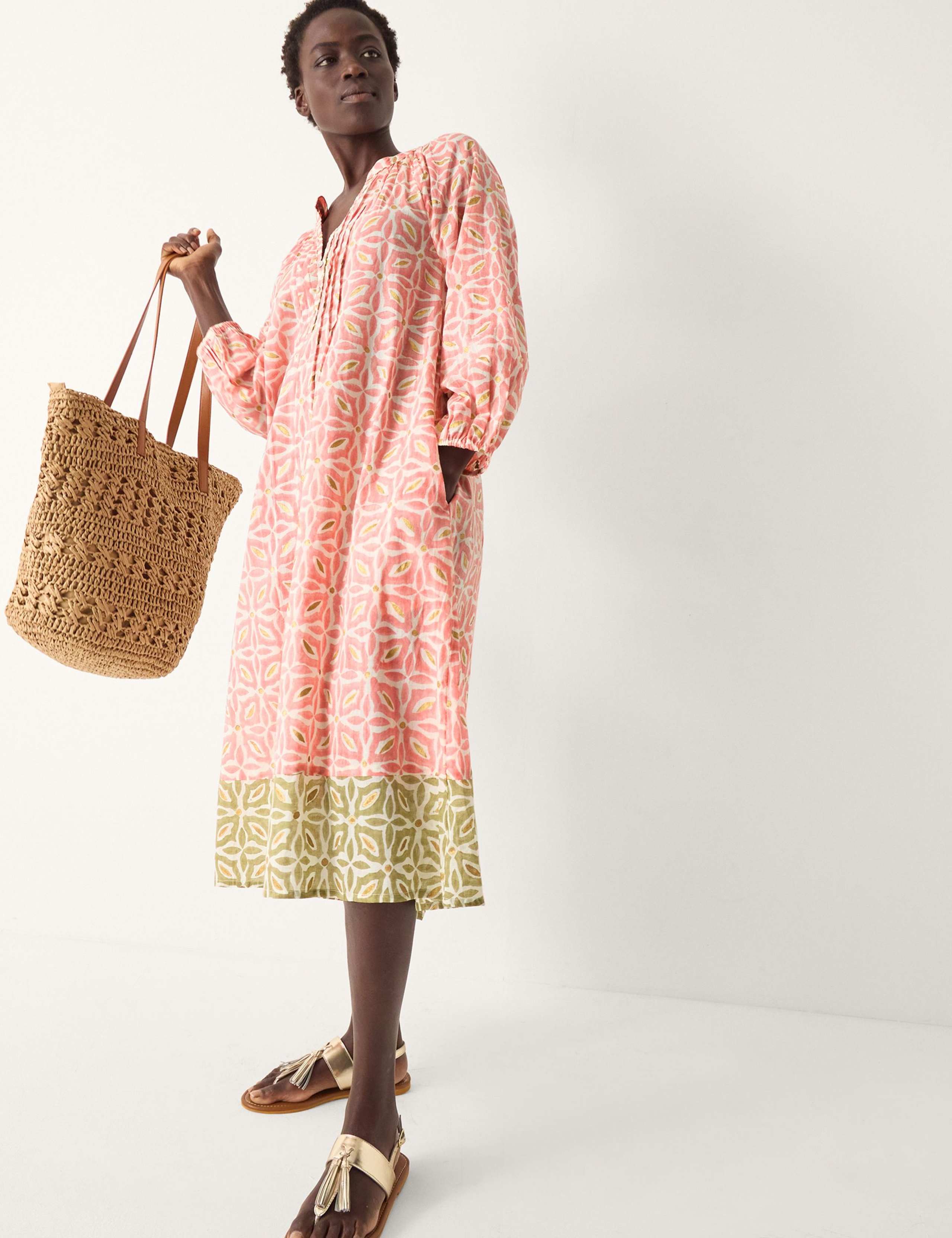 Pure Cotton Printed Knee Length Tunic Dress 4 of 4