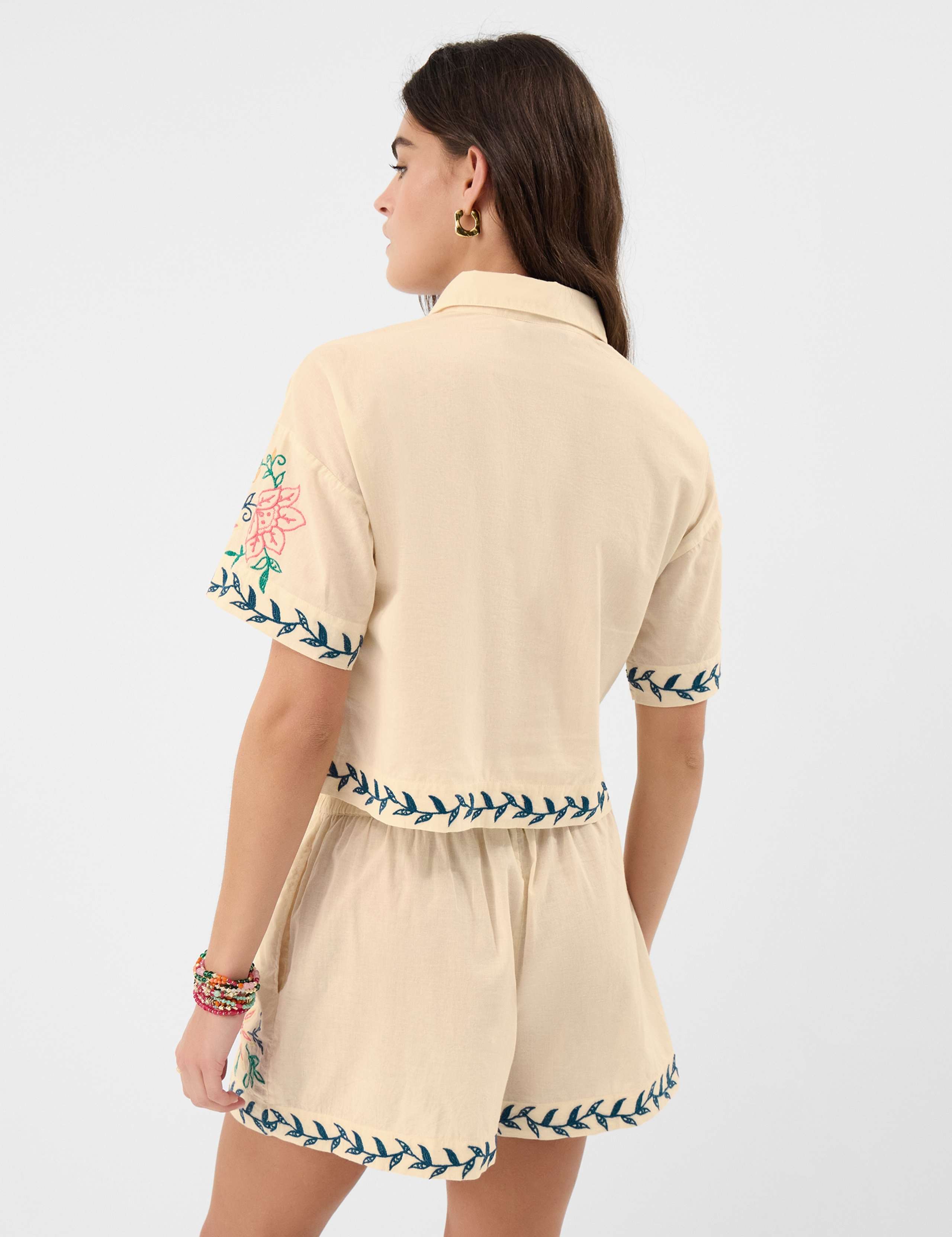 Pure Cotton Floral Embroidered Cutwork Shirt 5 of 5