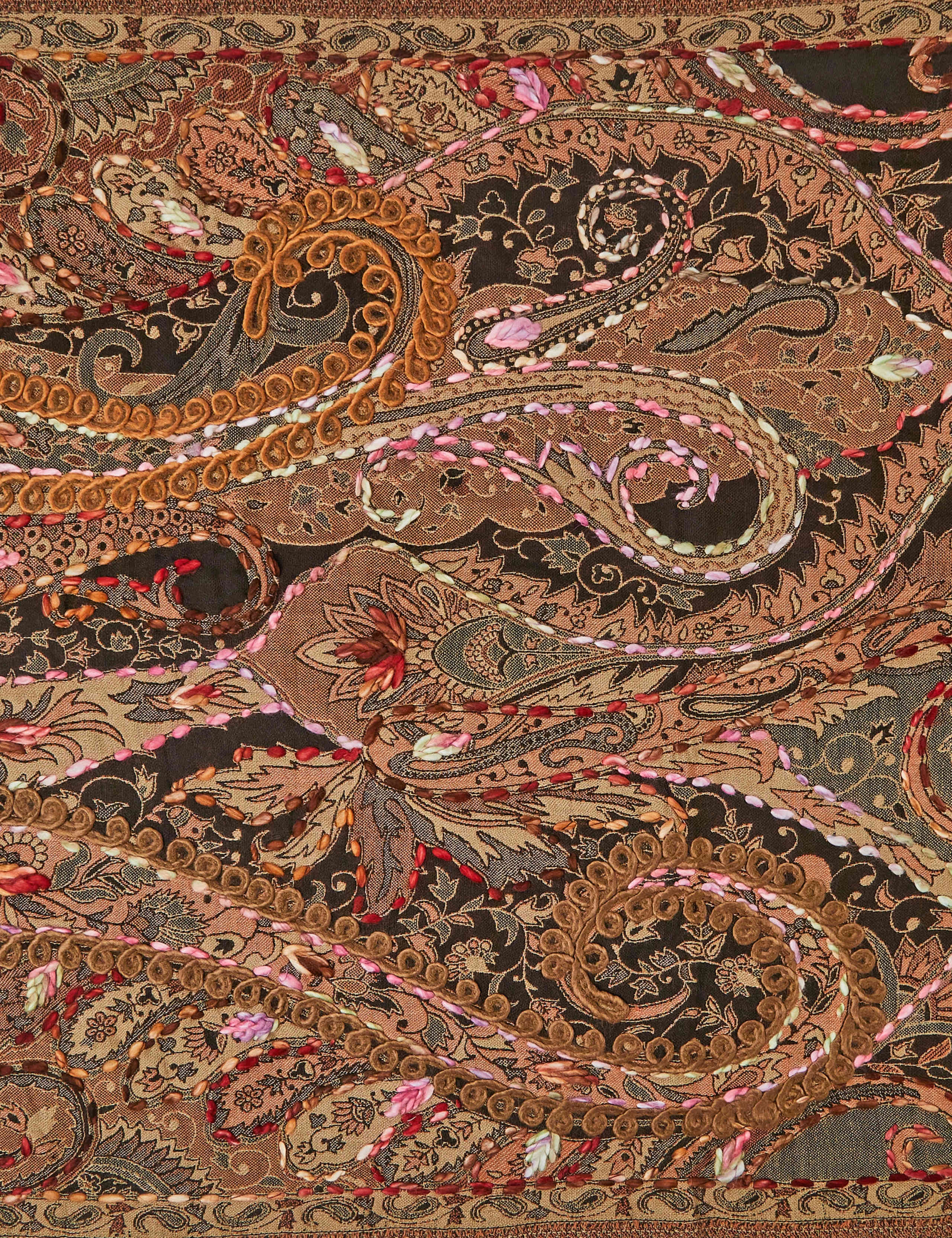 Embroidered Paisley Tassel Scarf 3 of 3