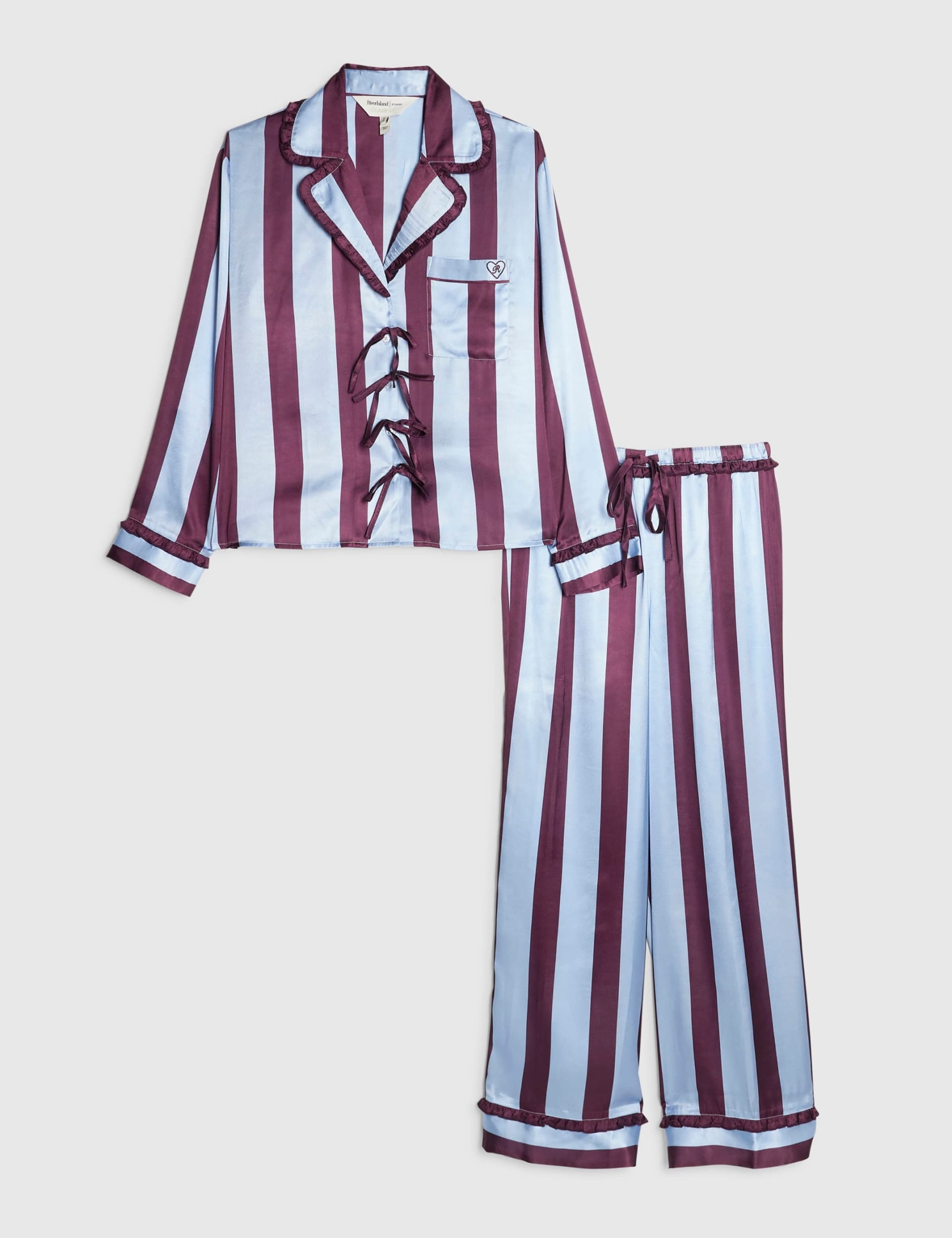 Satin Striped Pyjama Set 5 of 6